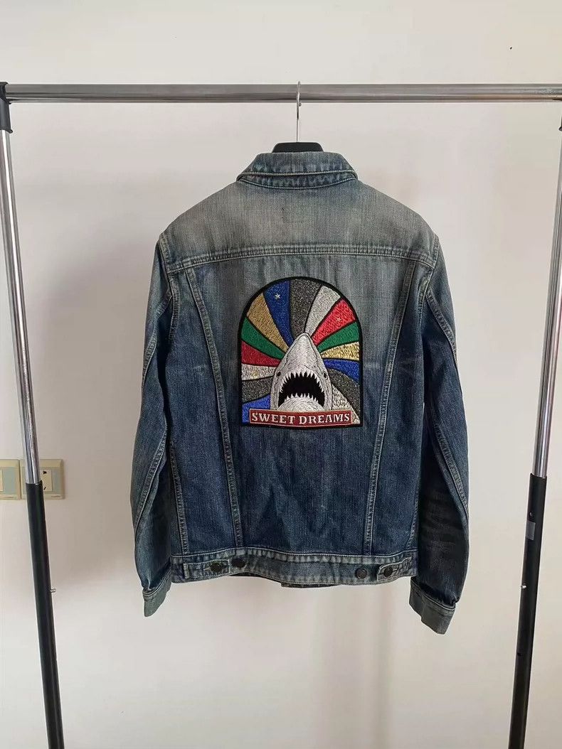 Saint Laurent Paris Saint Laurent Paris 16 FW Shark Embroidered Denim Jacket Size US M / EU 48-50 / 2 - 1 Thumbnail