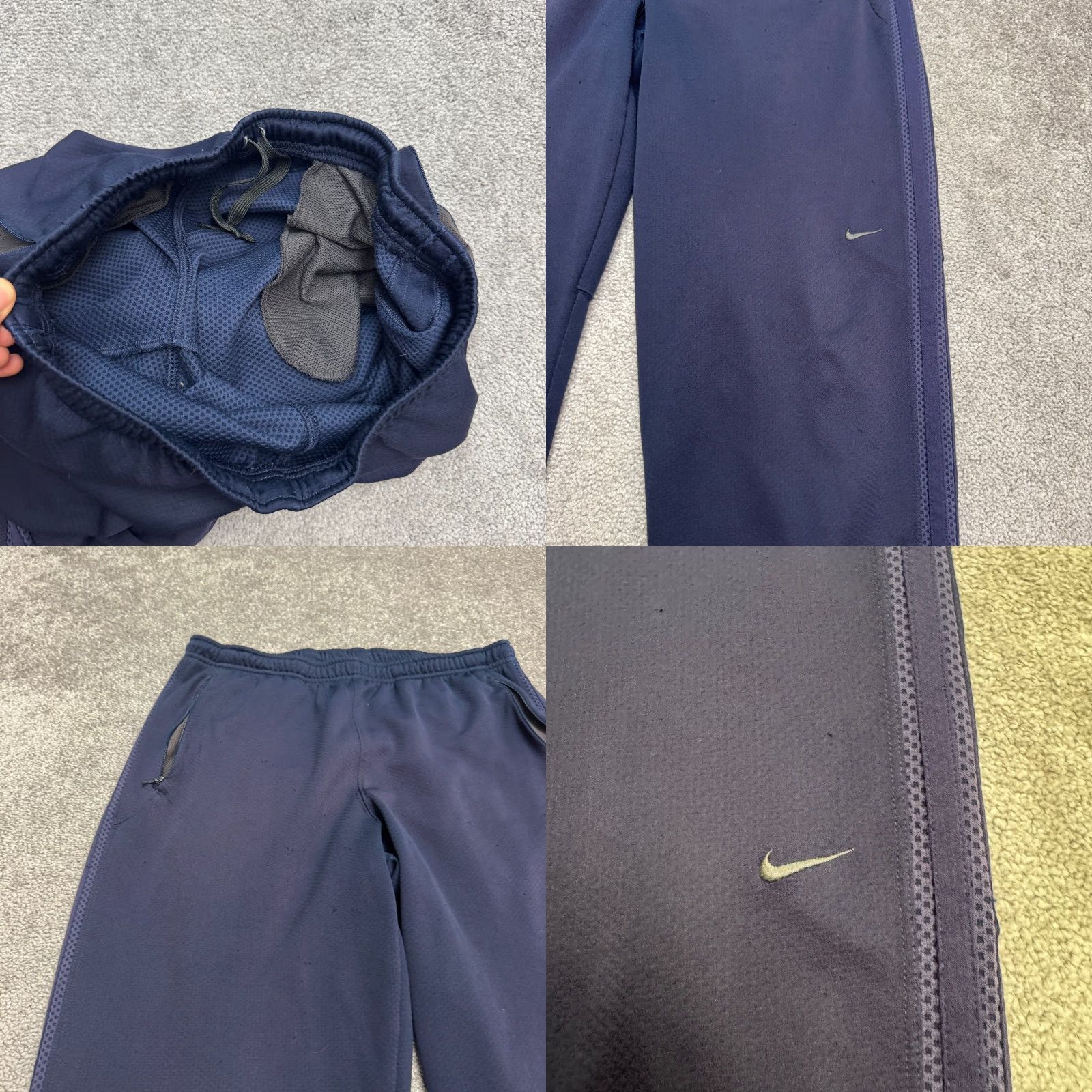 Nike Nike FIT Track Pants Mens M Navy Blue Straight Leg Ankle Zip Pockets Activewear Lightweight Size US 31 - 8 Thumbnail