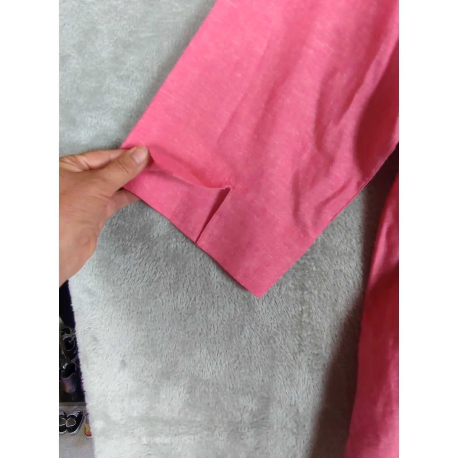 Lands' End Lands' End Pink Linen Blend Tunic Shirt Size XL 3/4 Sleeve lagenlook Casual Women Size XL / US 12-14 / IT 48-50 - 7 Thumbnail