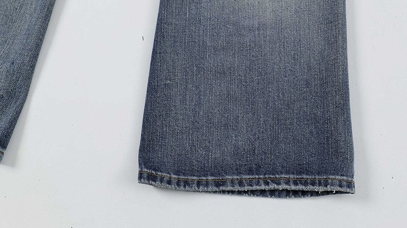 American retro vintage washed distressed jeans