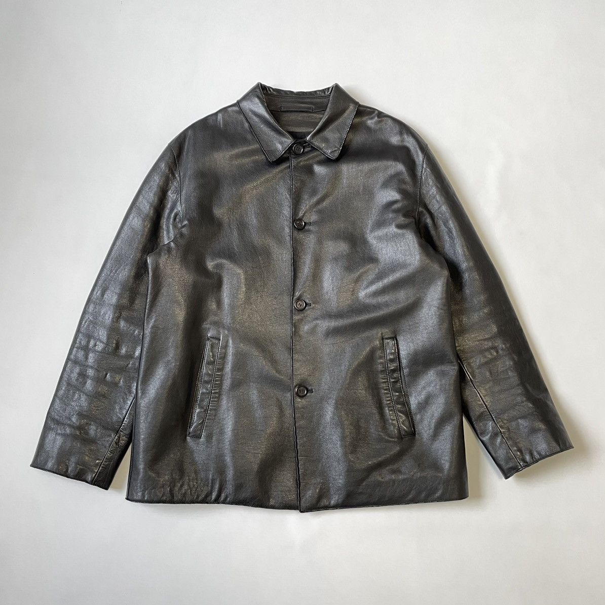 Prada A/W 2000 Black Leather Jacket Size US M / EU 48-50 / 2 - 14 Thumbnail