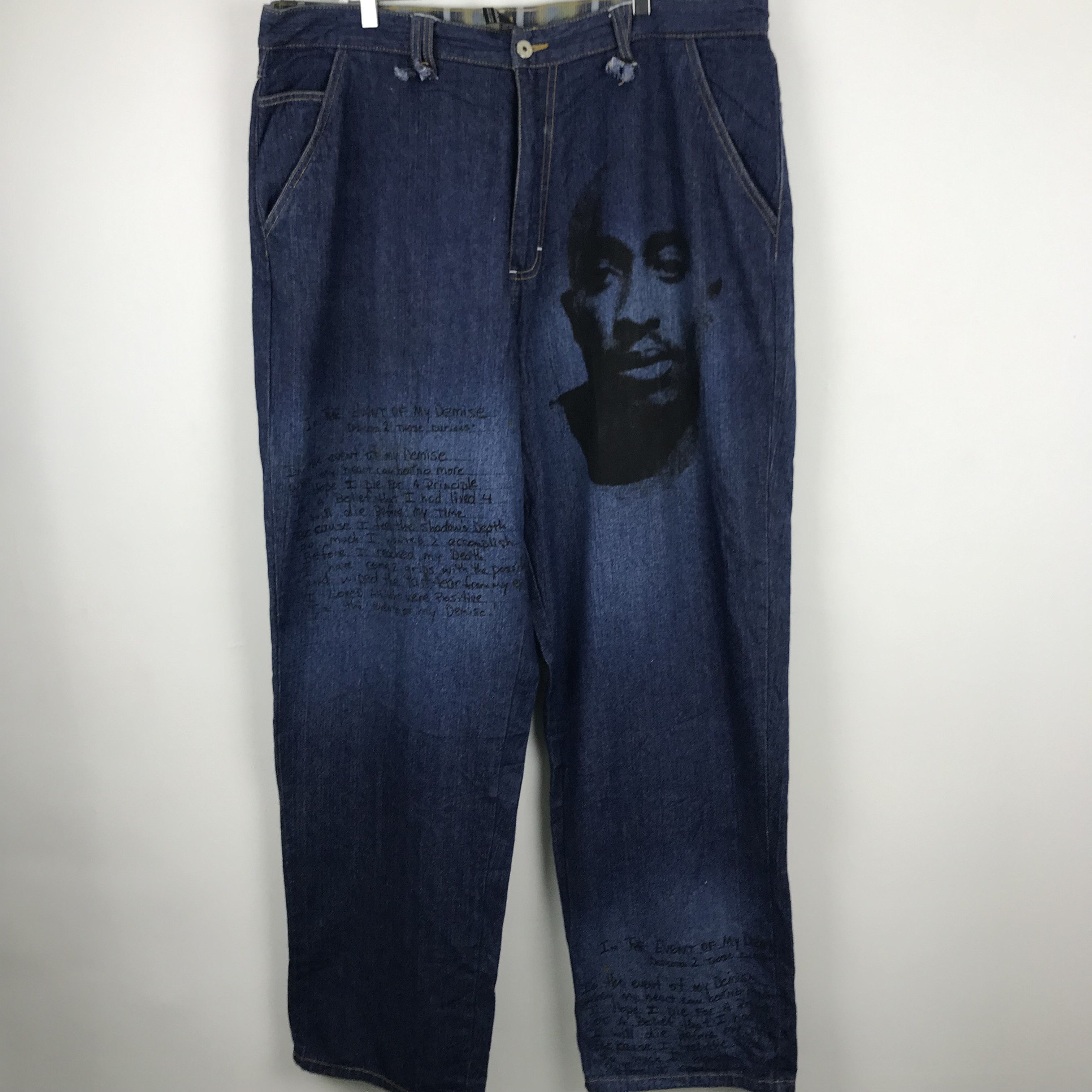 Makaveli X179 BIG SIZE TUPAC MAKAVELI RAP JEANS HIP HOP Size US 43 - 1 Thumbnail