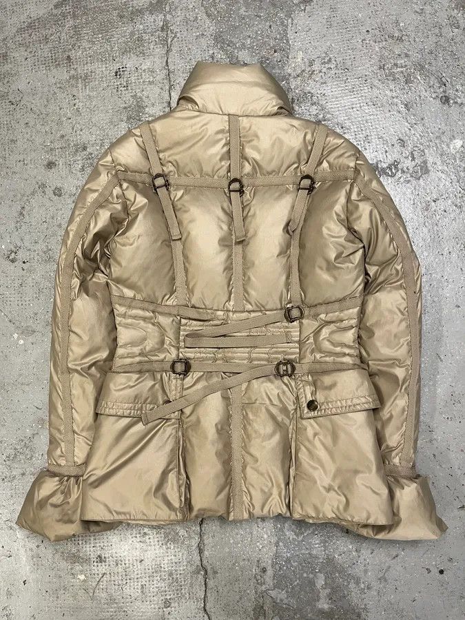 Roberto Cavalli × Vintage 2000s Cavalli Beige Harness Puffer Bondage Jacket Size S / US 4 / IT 40 - 2 Thumbnail