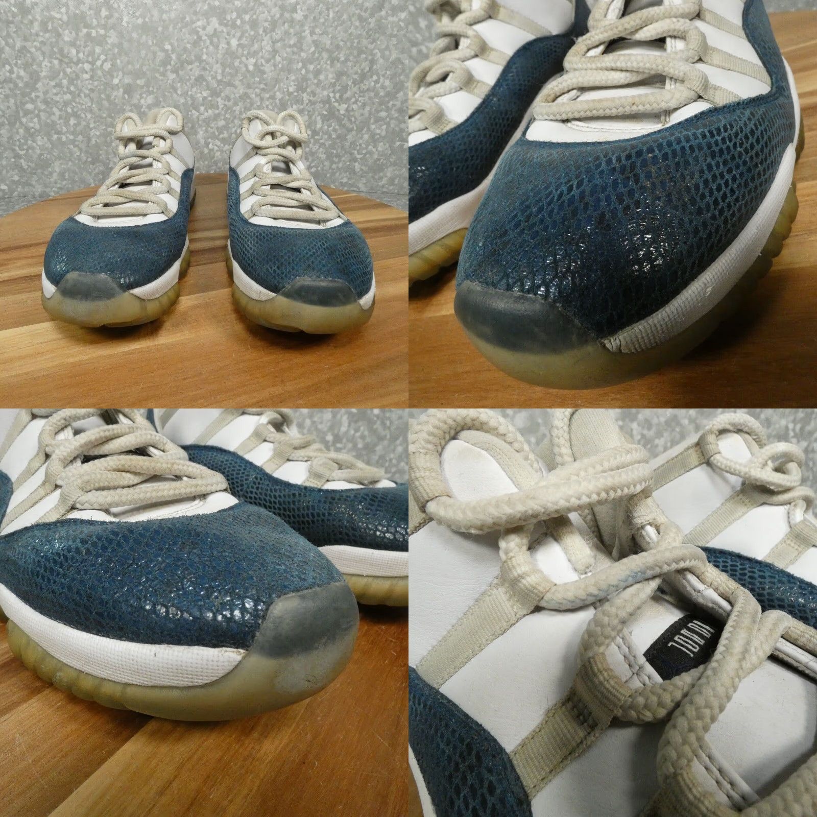 Air Jordan 11 Retro Low Snakeskin White Blue Men\'s Sneaker 2019 size 11.5M Nike Air Jordan 11 Retro Low LE Snakeskin | Mercari main image 3