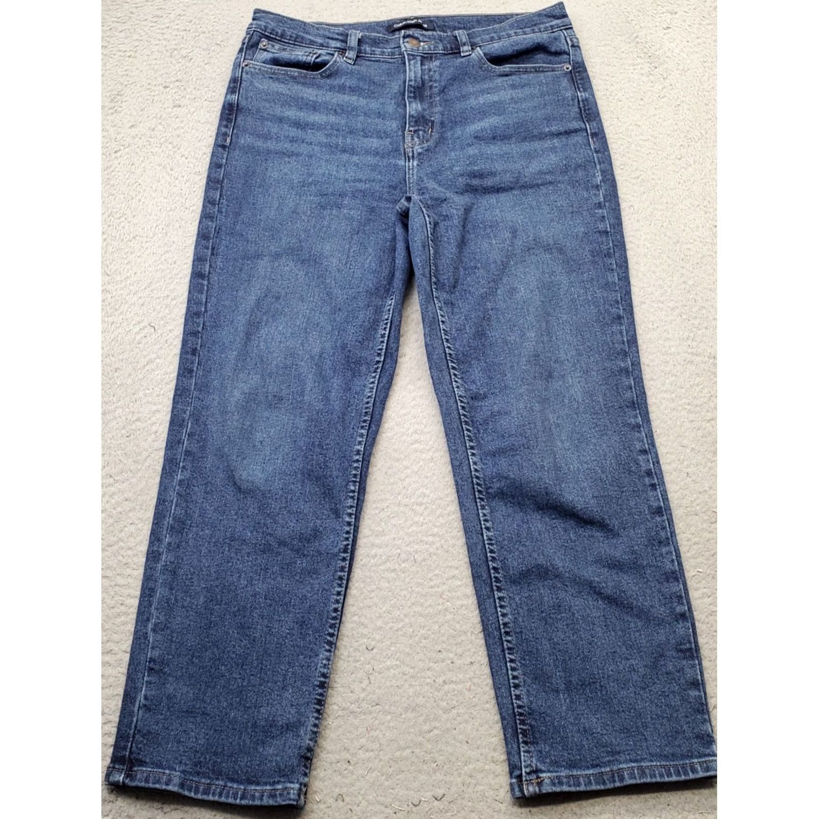 Calvin Klein Calvin Klein Jeans Womens Blue Denim Straight Fit Medium Wash 32x26 5-Pocket Zip Button Inseam 26" Waist 33" Regular Size 24" / US 00 / IT 34 - 2 Thumbnail