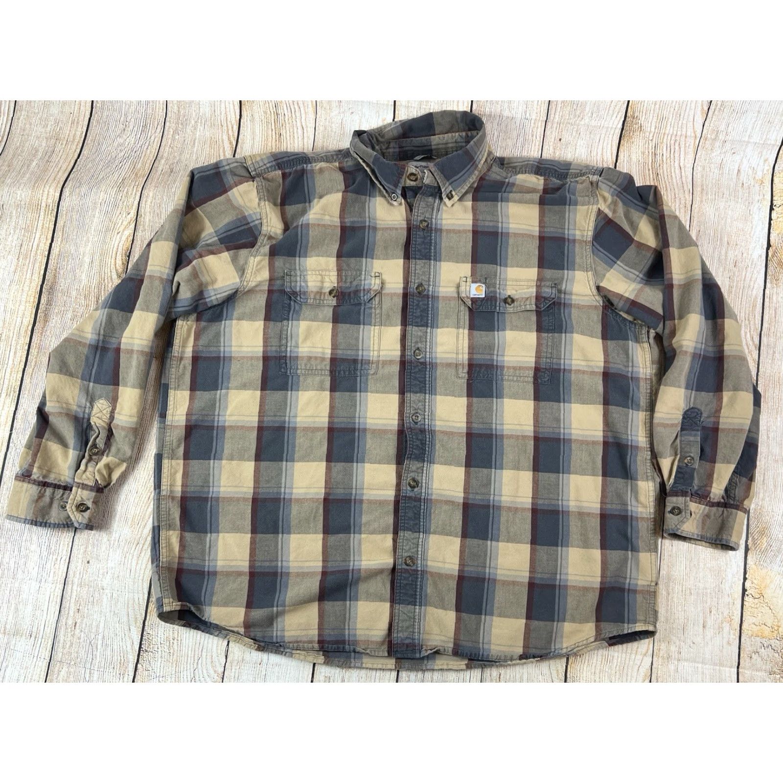 Carhartt Carhartt Plaid Shirt Button-Up Long Sleeve 2XL Men Cotton Multicolor Pattern Button-Down Collar Original Fit Regular Relaxed Good Condition Size US XXL / EU 58 / 5 - 2 Thumbnail