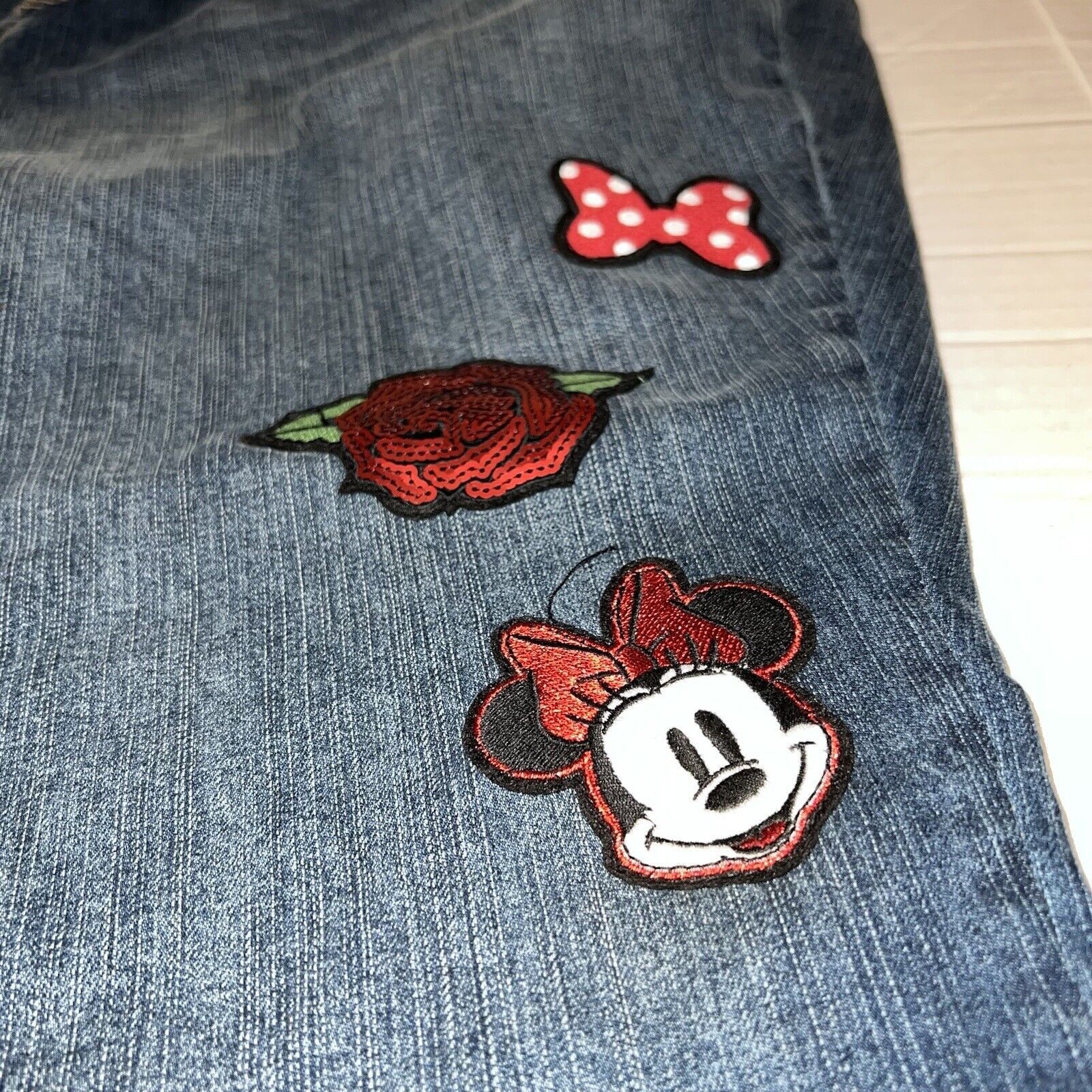 Disney Torrid Jeans Womens Plus 22 Disney Patches Skinny High Rise Size 22" - 3 Thumbnail