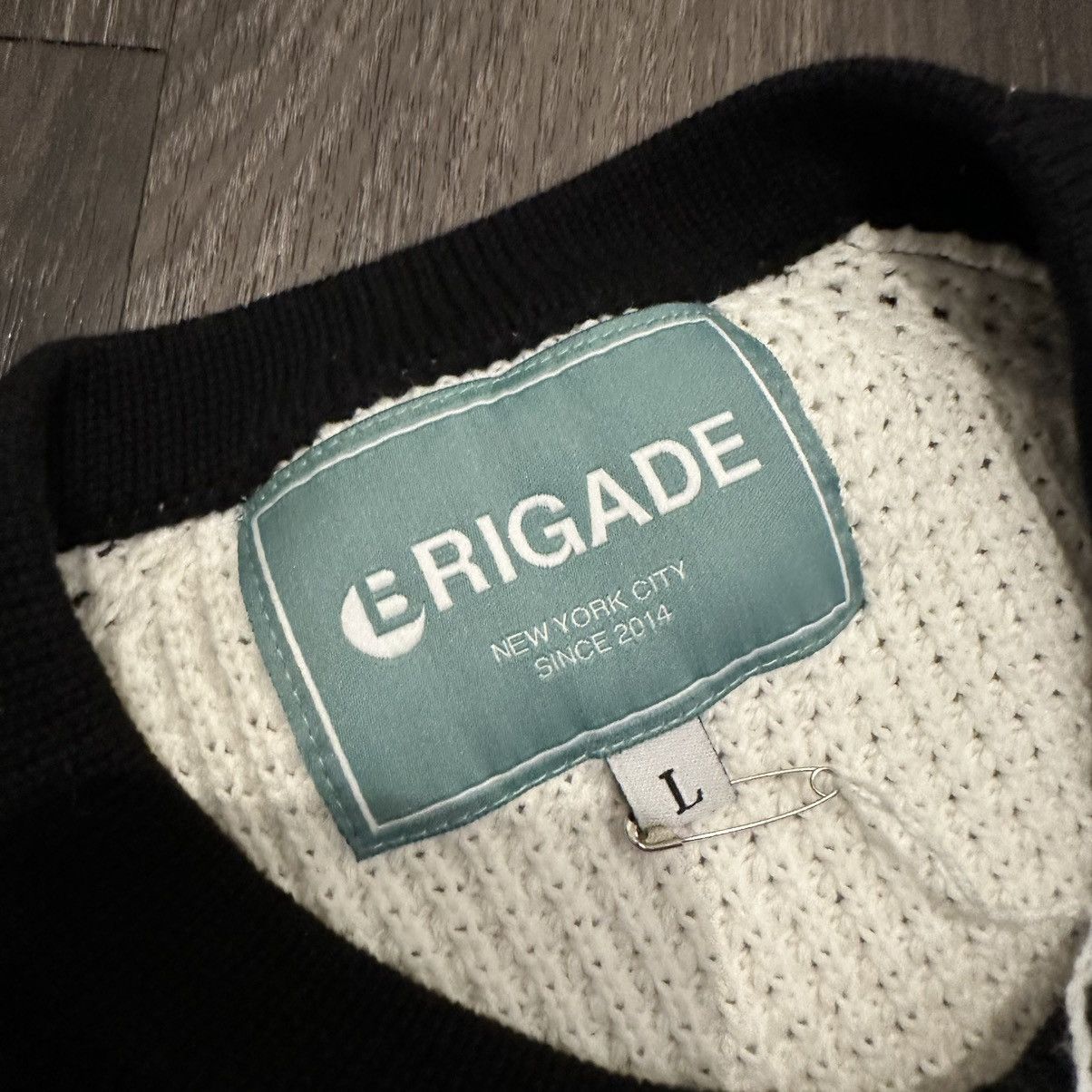 Brigade Brigade White Knit Football Kit Sweater Size US L / EU 52-54 / 3 - 3 Thumbnail