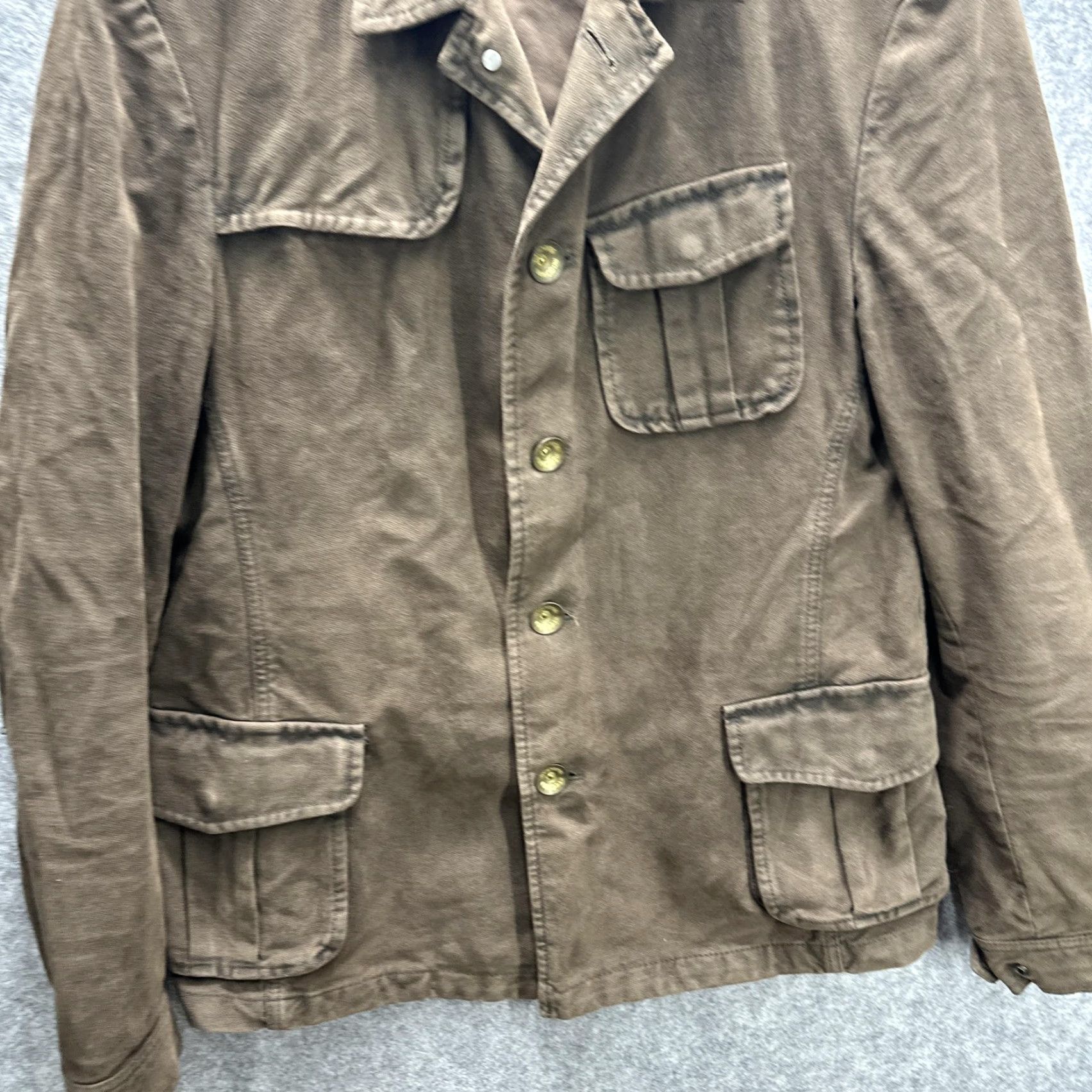 DRYKORN Drykorn Jacket Mens Brown Cotton Canvas Military Field Dakar 3 50 Casual Lined Pockets Button Front Epaulets Army 90s Style Mens/M Size US M / EU 48-50 / 2 - 4 Thumbnail