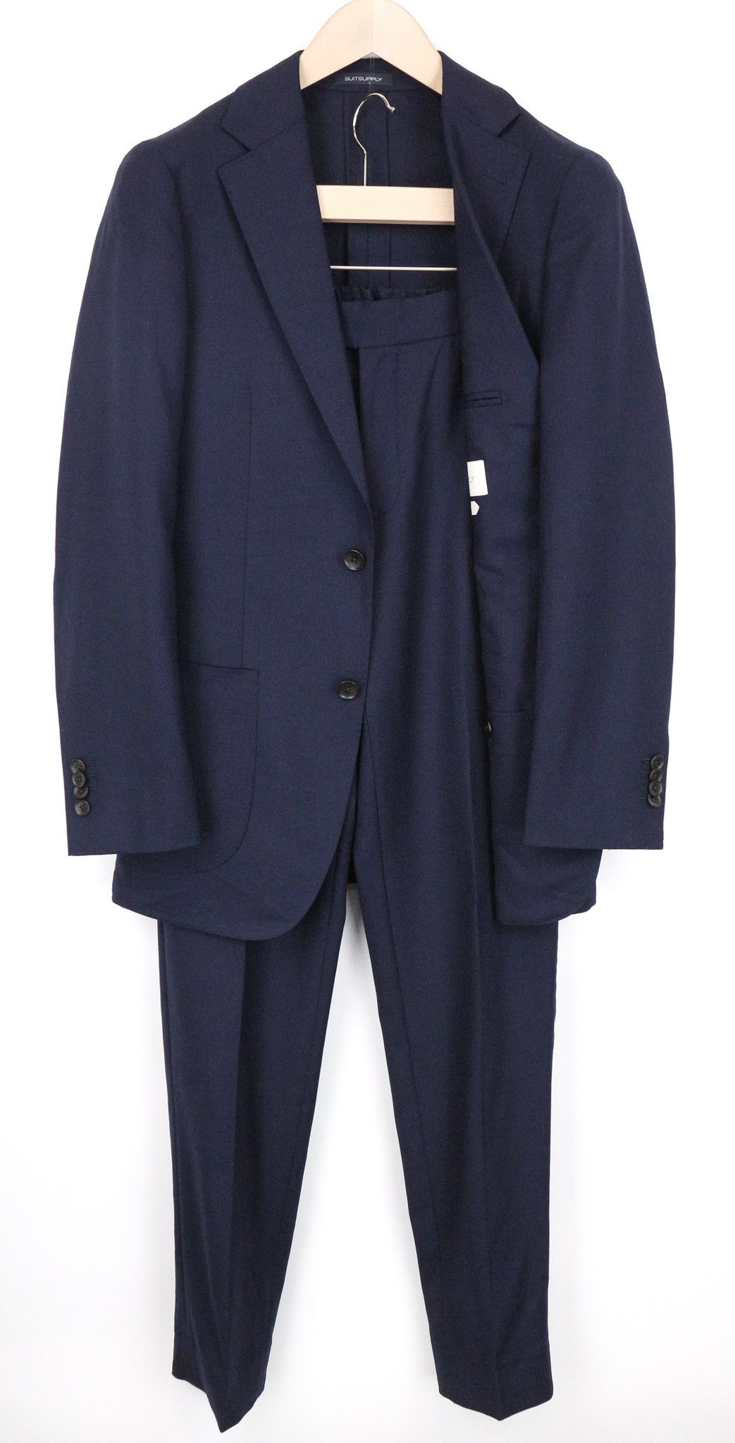 Suitsupply HAVANA PATCH UK34R Blue Slim Wool Suit 74639 Size 34R - 1 Thumbnail