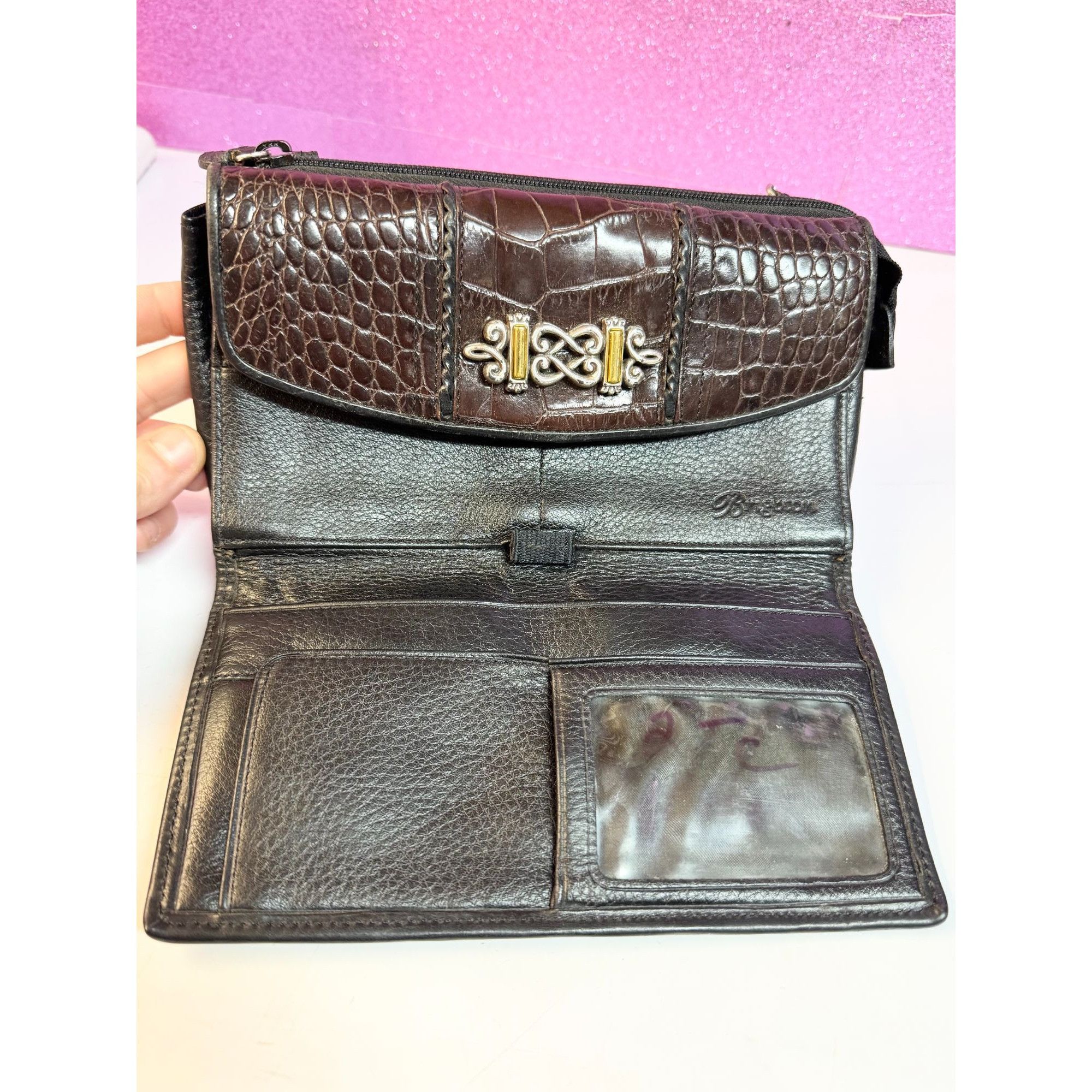 Brighton Brighton brown and black snap trifold wallet clutch purse Size ONE SIZE - 4 Thumbnail