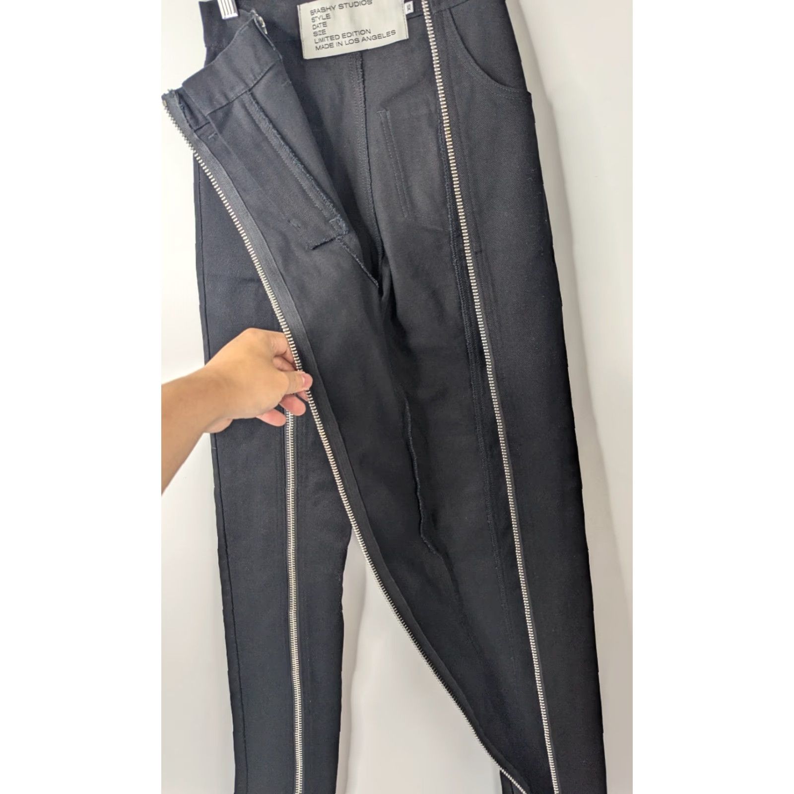 Vintage Brashy Studios Full Leg Zip Pants XS Black Women Pants Limited Edition Read (Brand: Brashy Studios) Size 26" / US 2 / IT 38 - 4 Thumbnail