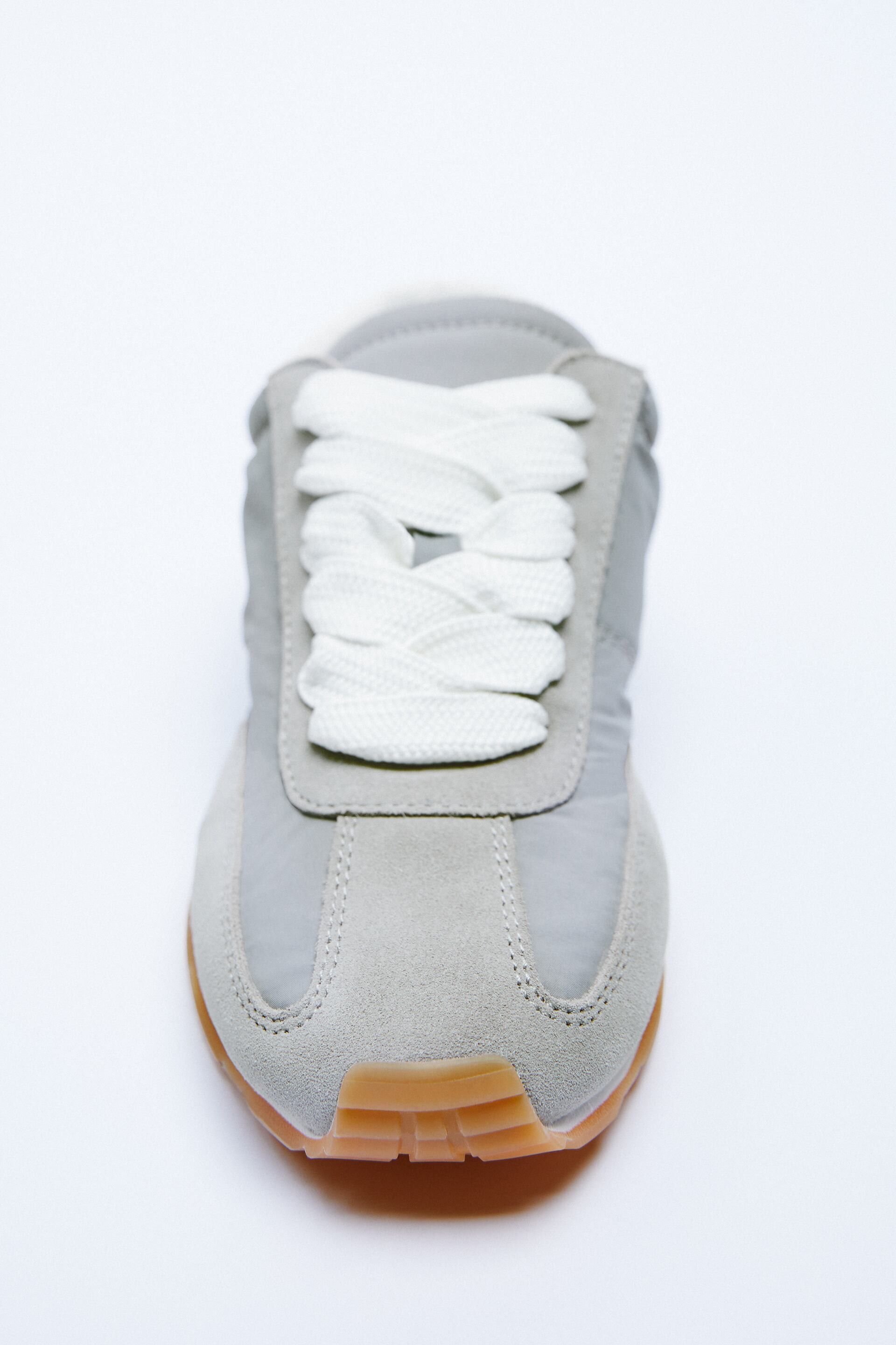 Zara Grey Retro Runner Sneakers Size US 8 / IT 38 - 2 Thumbnail