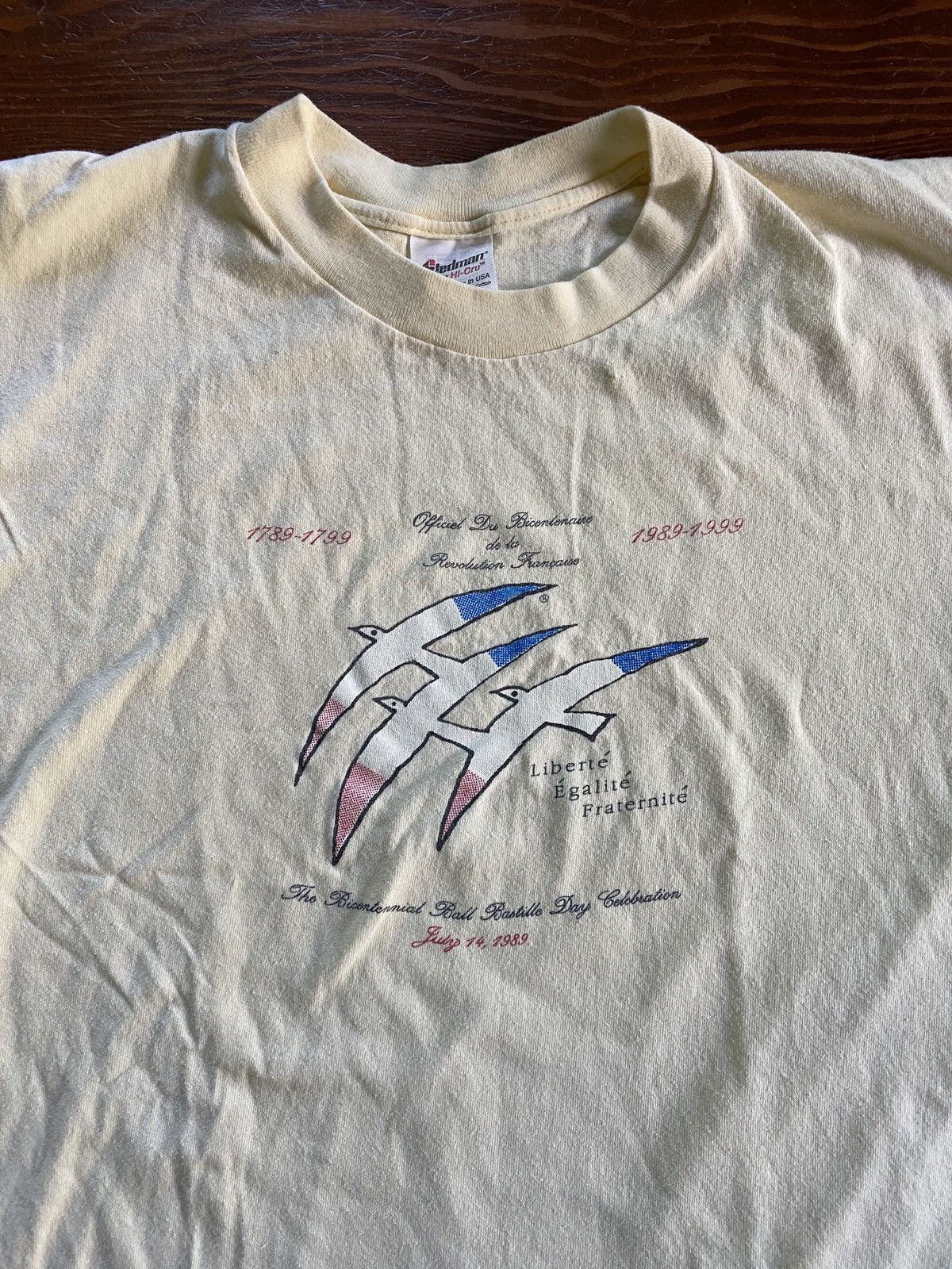 Vintage Vintage 80s Bastille Day France Crop Style Single Stitch Tee Size US M / EU 48-50 / 2 - 1 Thumbnail