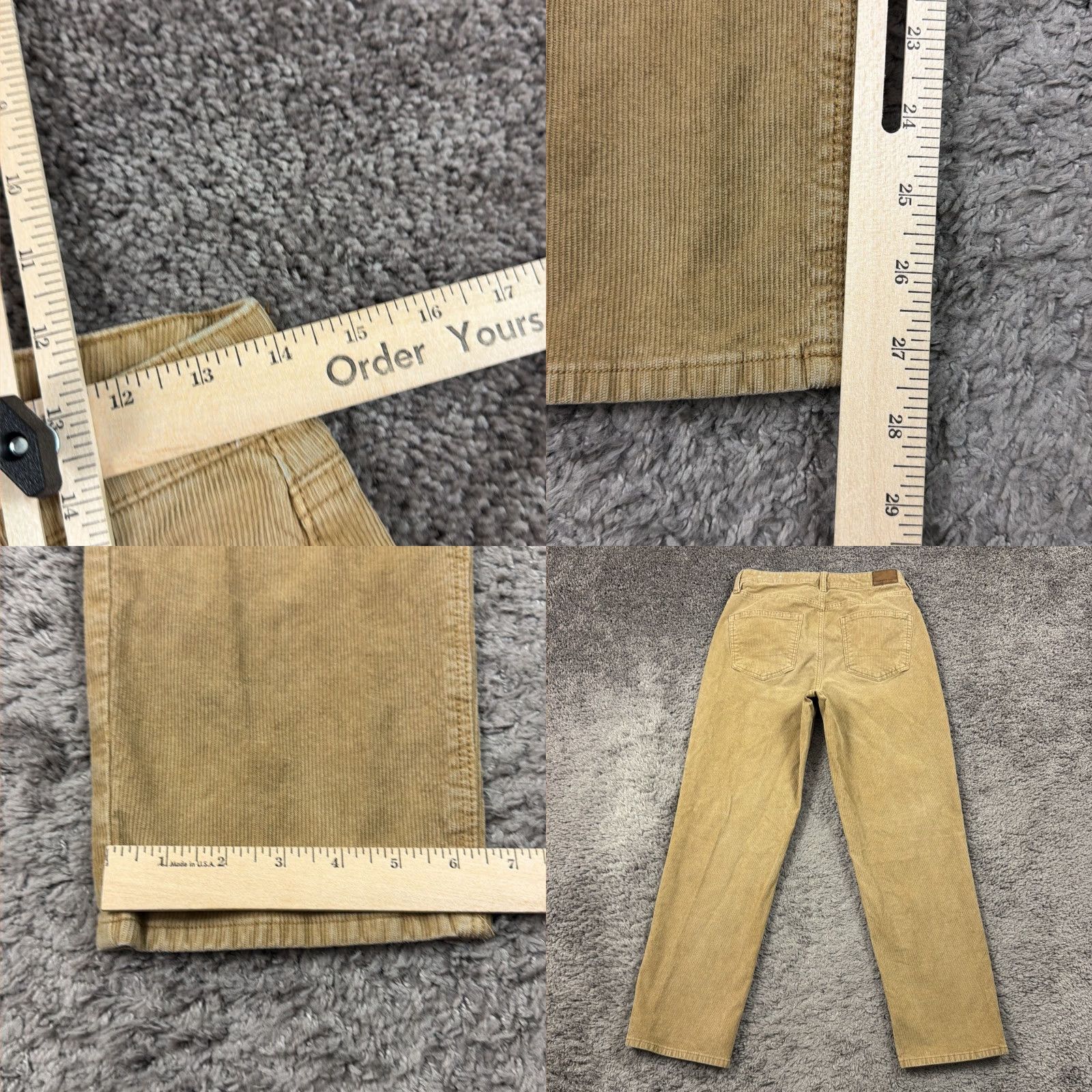 American Eagle Outfitters American Eagle Pants Women 6 Brown Corduroy High Rise Stretch Mom Straight 27x28 Size 28" / US 6 / IT 42 - 8 Thumbnail