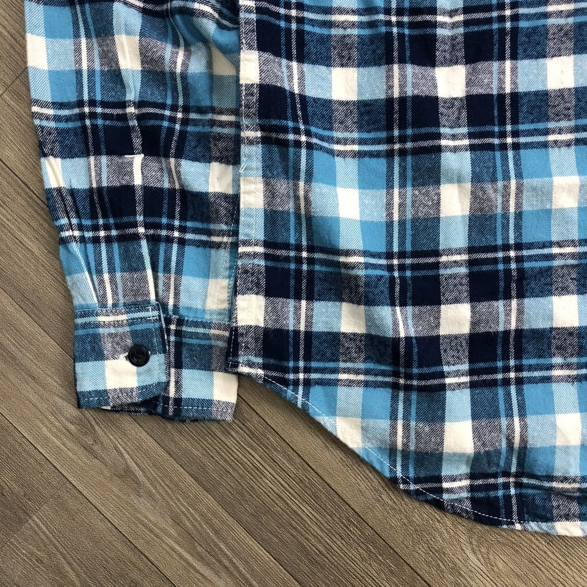 Hysteric Glamour × Japanese Brand × Vintage 2000s Hysteric Glamour Blue/White Plaid Flannel Shirt Size US L / EU 52-54 / 3 - 8 Thumbnail