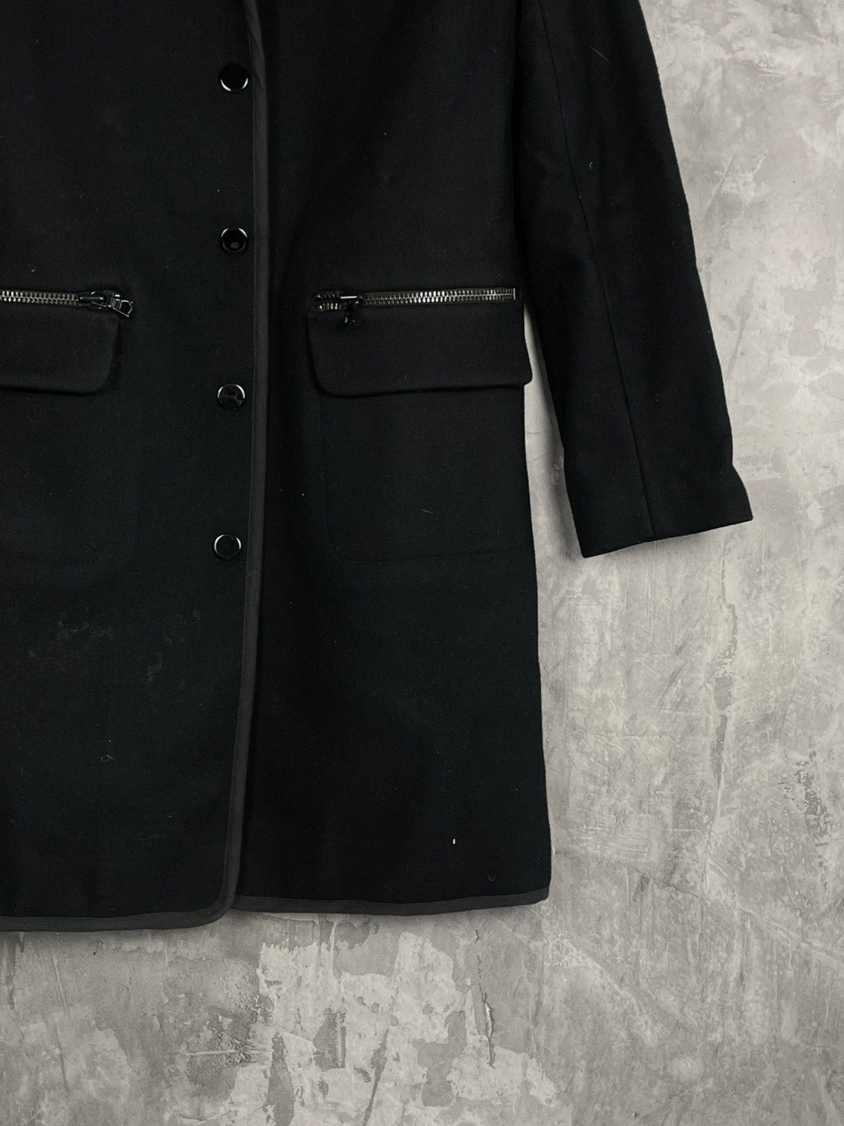 Sandro Sandro Vintage Wool Black Avant Garde Coat Size XS / US 0-2 / IT 36-38 - 6 Thumbnail