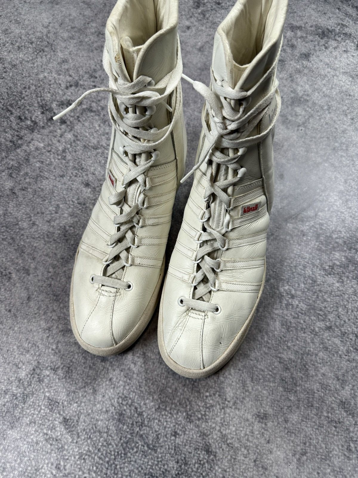 Leather Y2K Vintage Casual White Leather High Sneakers Boots 43 Alt Size US 10 / EU 43 - 5 Thumbnail