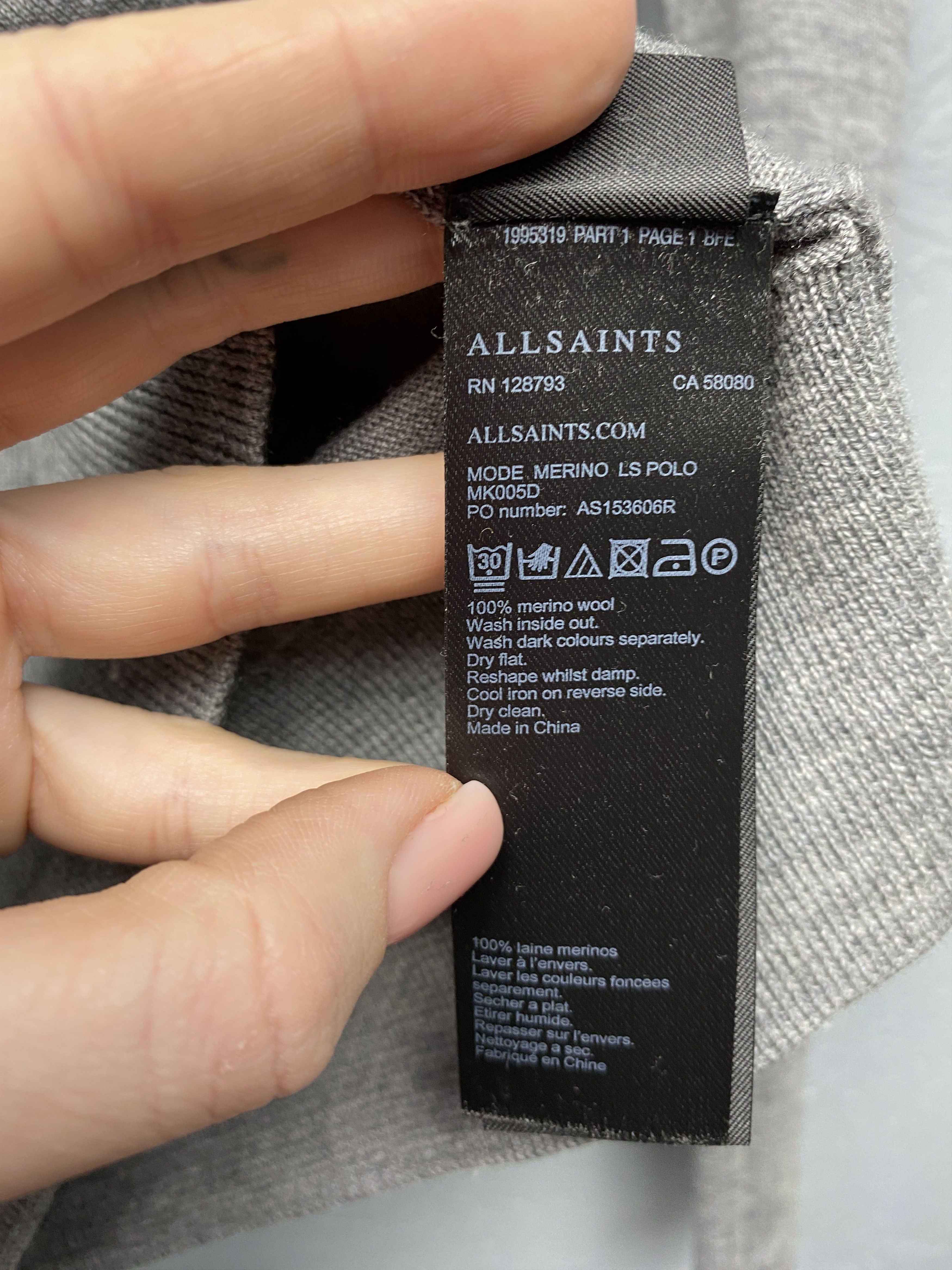 Allsaints AllSaints Mens Mode Merino Wool Knit Collared Sweater Size US XS / EU 42 / 0 - 5 Thumbnail