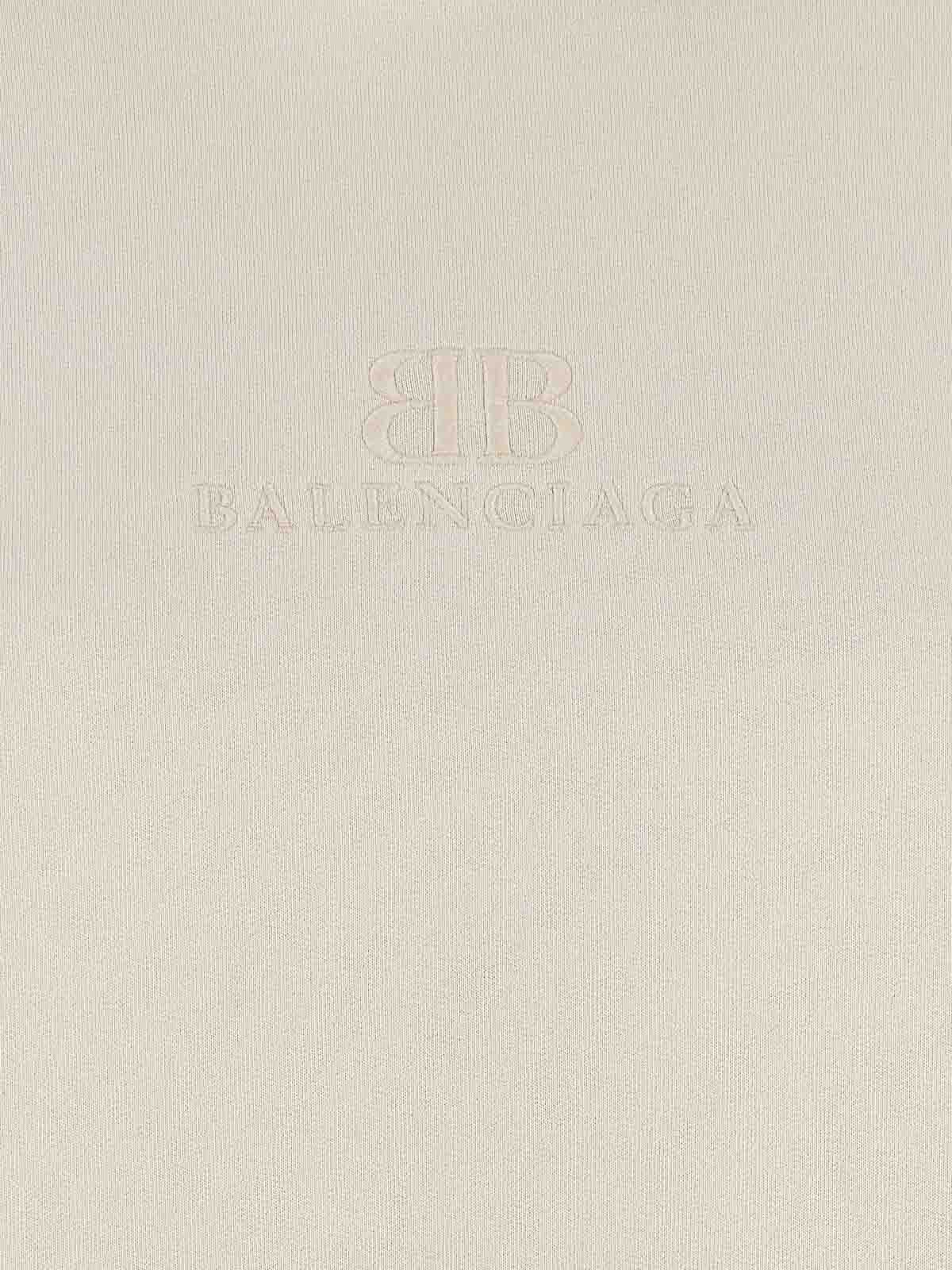 Balenciaga o1srvl11e0526 Medium Fit Hoodie in Ecru Size S / US 4 / IT 40 - 4 Thumbnail