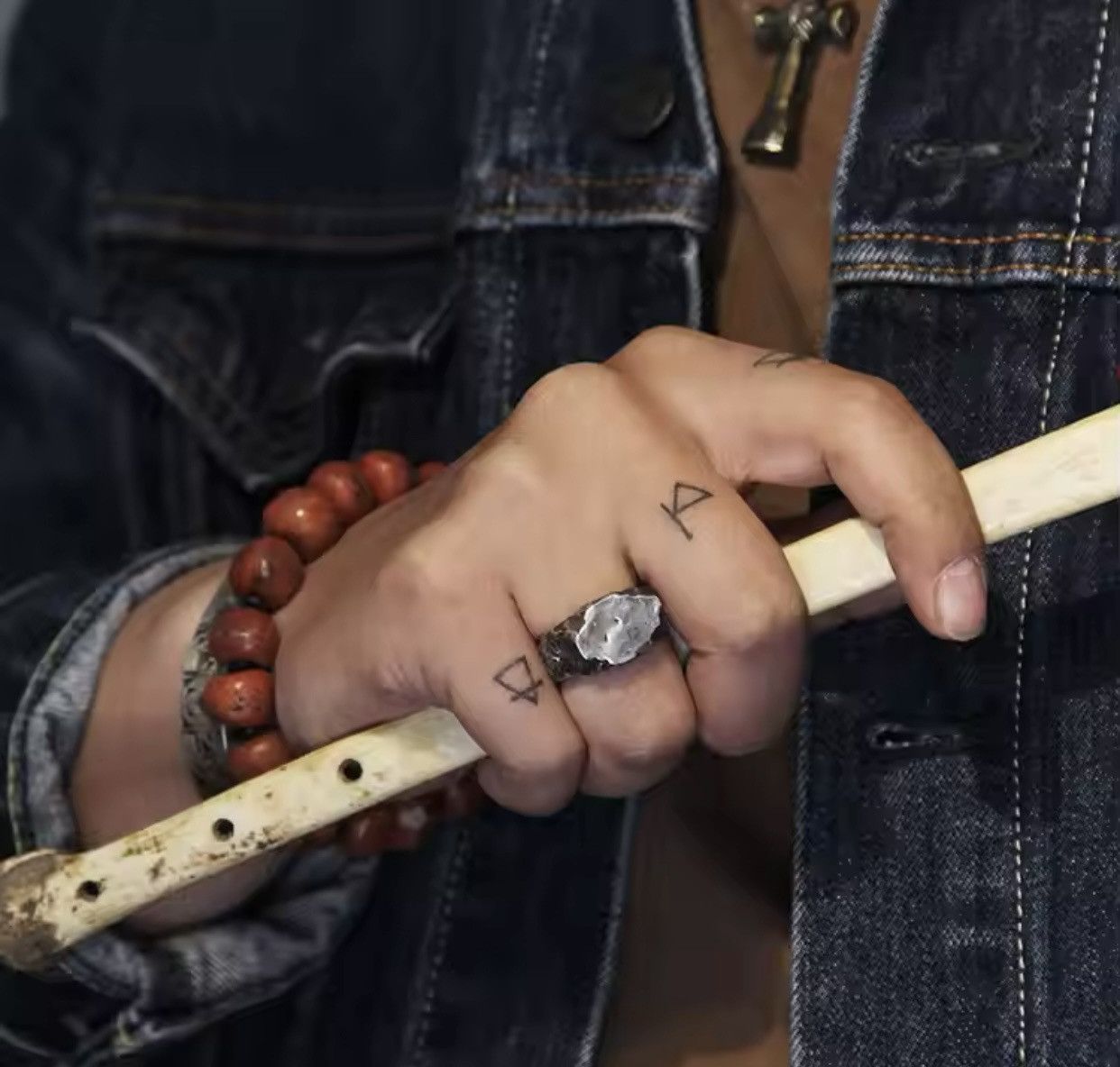 Jewelry × Vintage Nomadic Style Opening Ring Rock Wooden Board Jewelry Ring Size ONE SIZE - 4 Thumbnail