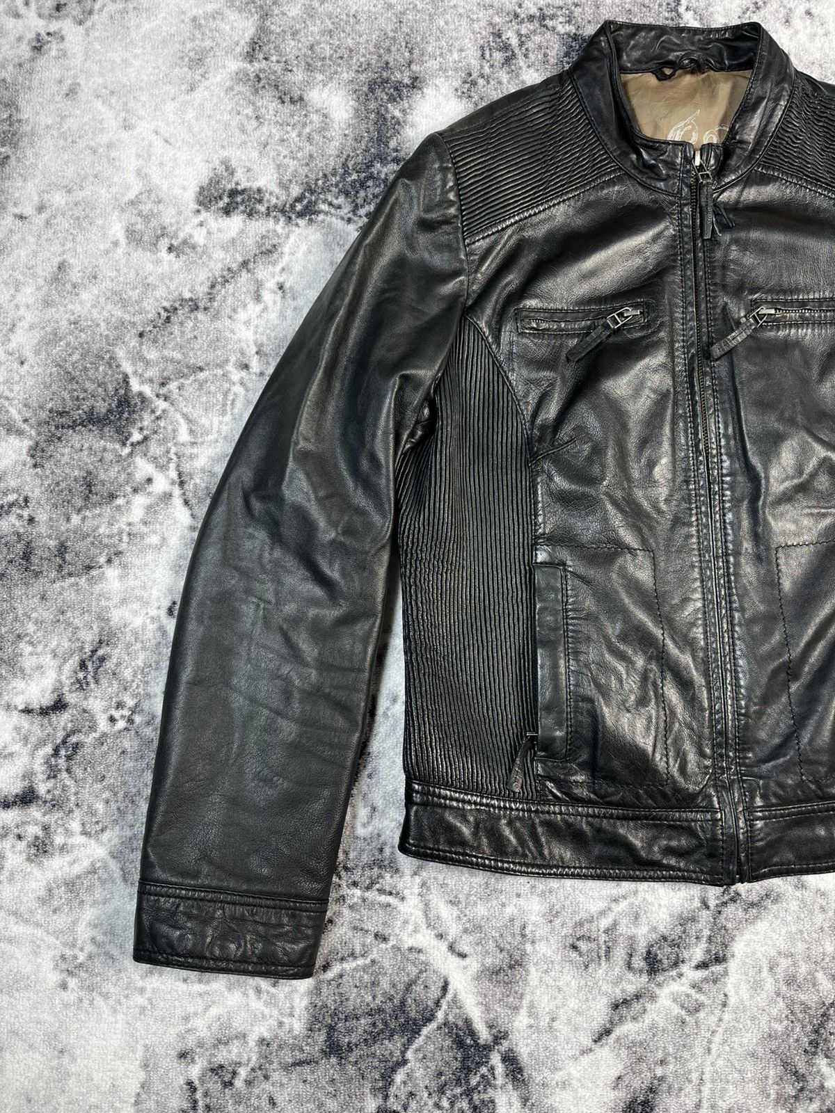 Leather Vintage Women’s Leather Biker Jacket Size L / US 10 / IT 46 - 2 Thumbnail
