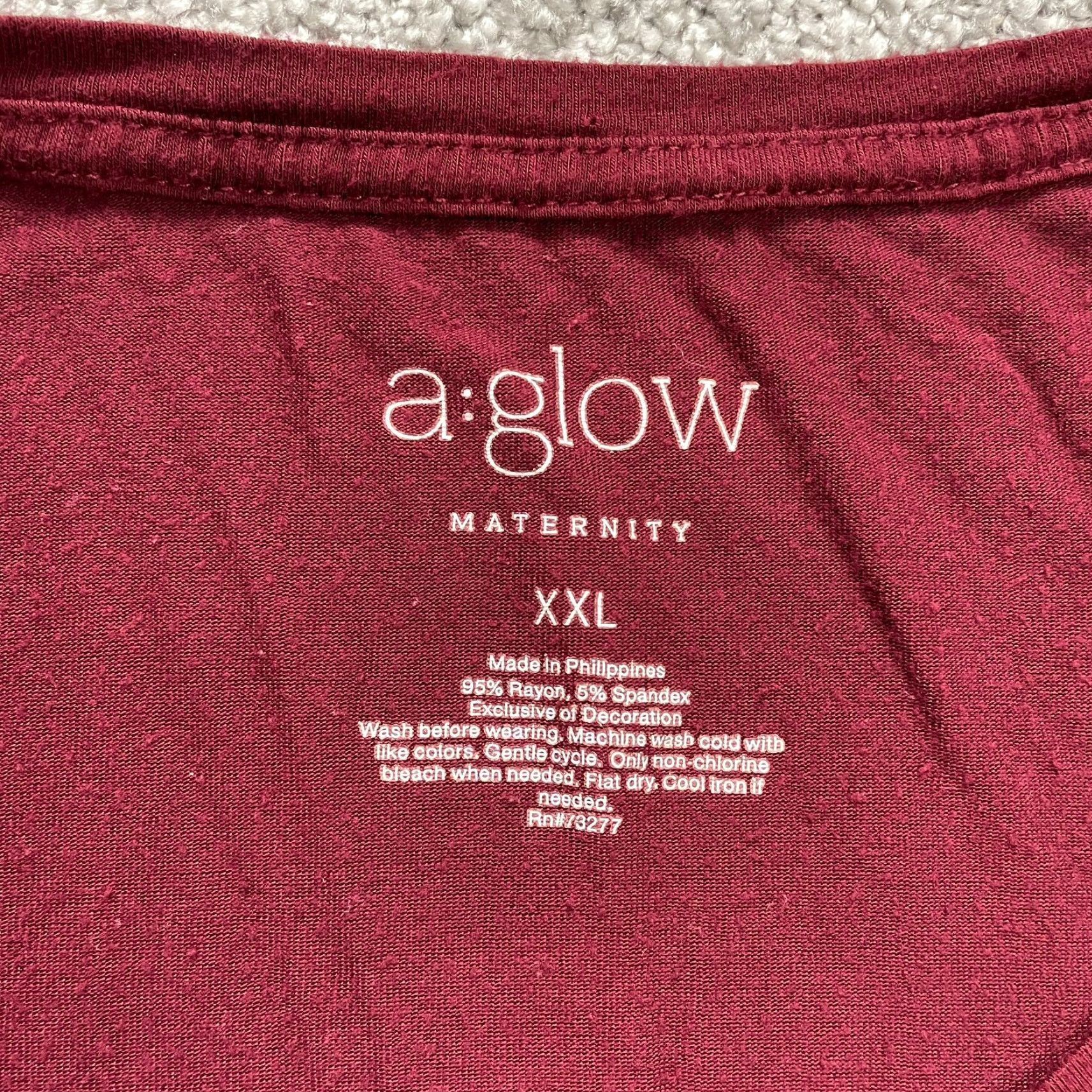 Vintage VINTAGE? No — Actually A Glow Maternity Blouse Shirt Womens 2XL Red Round Neck Long Sleeve Knit Rayon Spandex Casual Classic Worldwide Womens Size XXL / US 16-18 / IT 52-54 - 6 Thumbnail