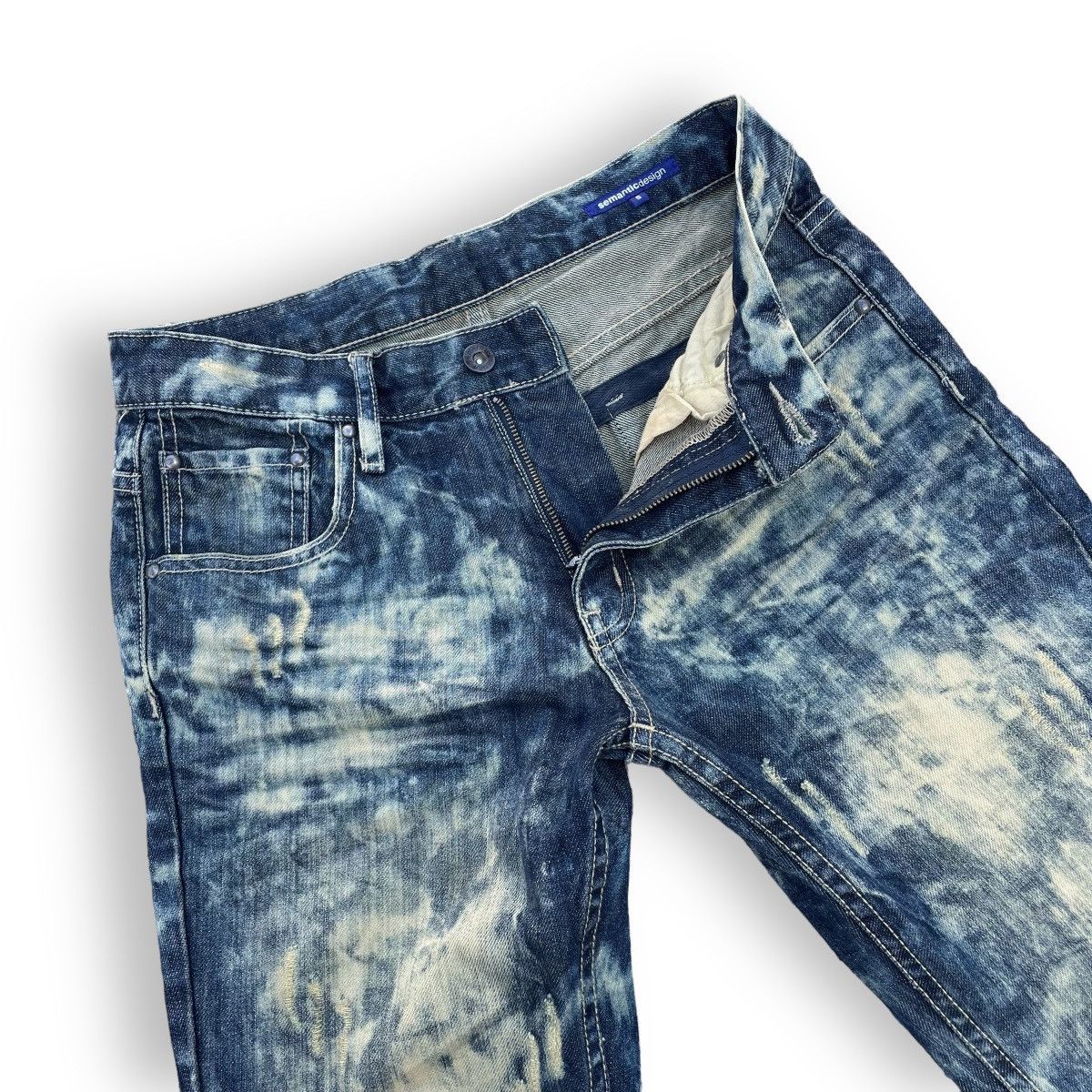 If Six Was Nine × Le Grande Bleu (L.G.B.) × semanticdesign 🇯🇵 SEMANTIC DESIGN ACID WASH JEANS Size US 28 / EU 44 - 7 Thumbnail
