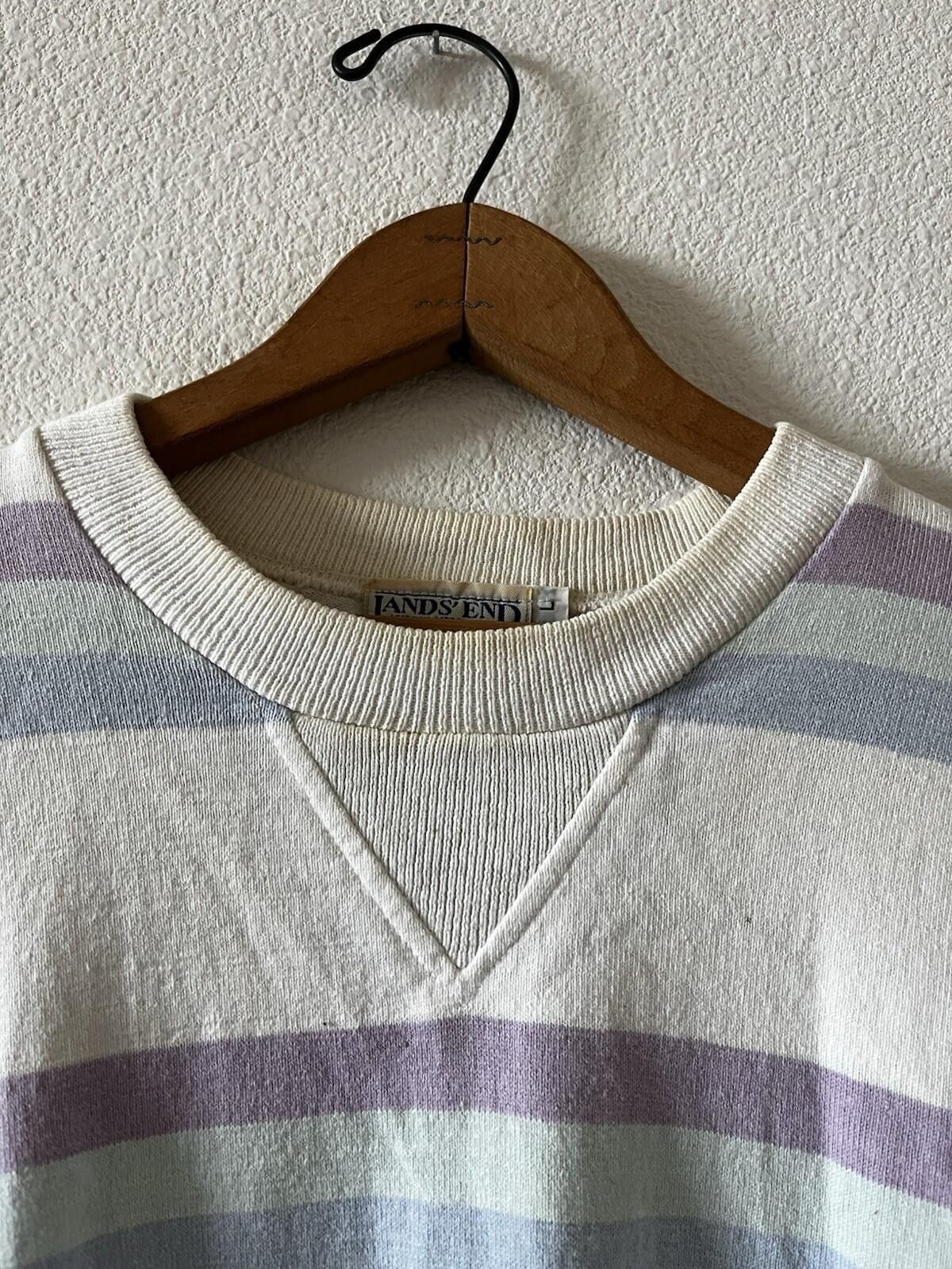 Vintage Vintage Lands' End Striped Cotton Rugby Sweatshirt Large Size US L / EU 52-54 / 3 - 3 Thumbnail