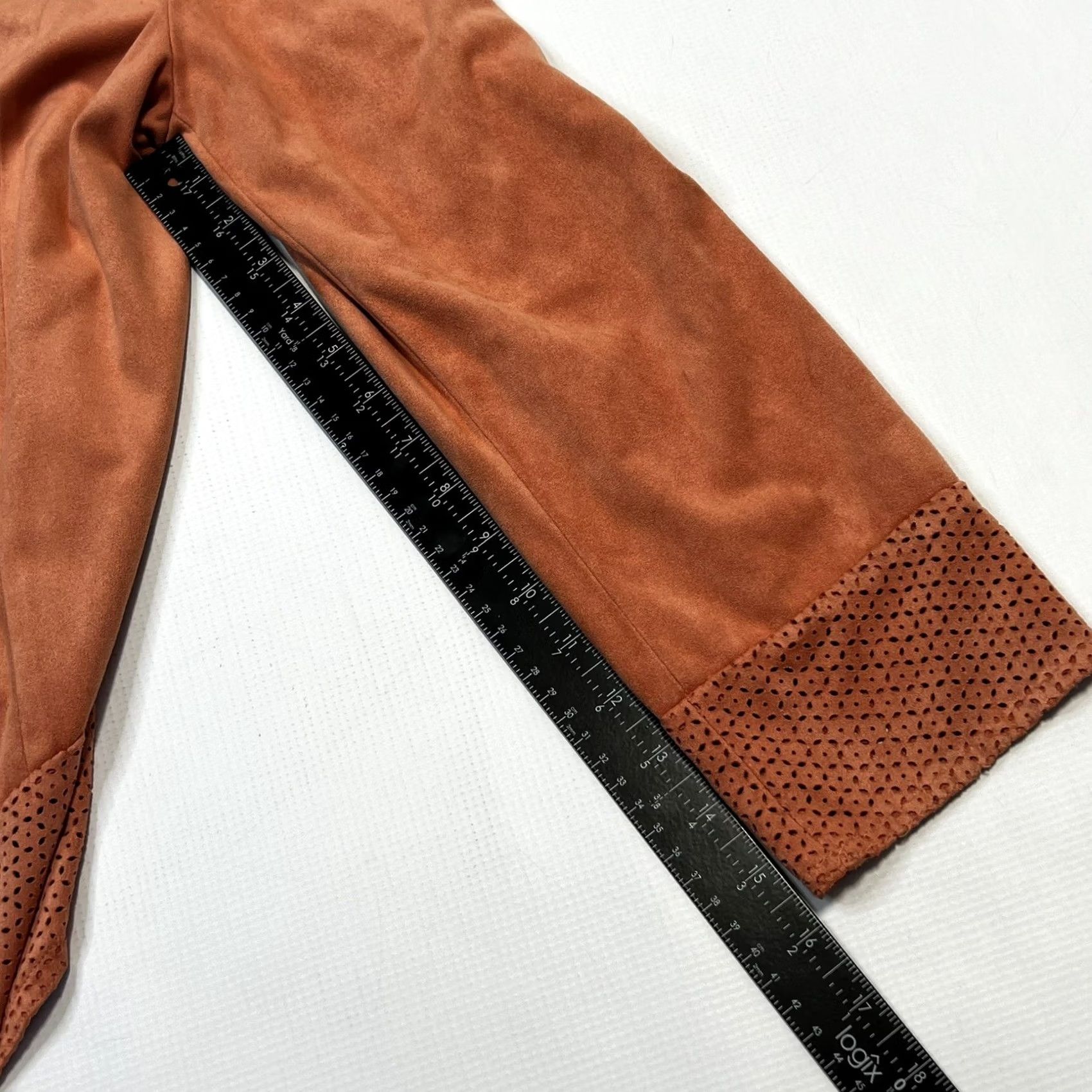Vintage Chicos Womens Blazer Cardigan Open Face Waterfall Draping Orange Knit Long Sleeve Size M Size M / US 6-8 / IT 42-44 - 7 Thumbnail