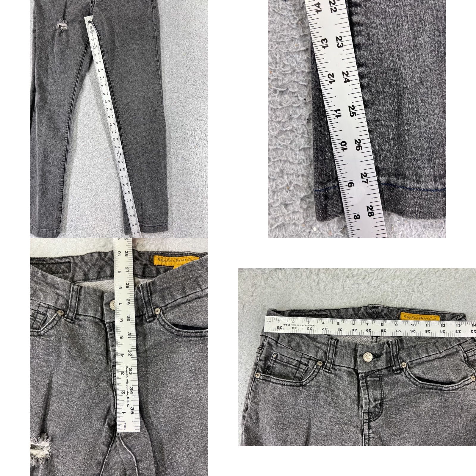 Vintage Seven7 Jeans Women Gray Denim Regular Bootcut Distressed Low Rise 28x28 Jeans Womens Bootcut Distressed Gray 28x28 Size 28" / US 6 / IT 42 - 8 Thumbnail