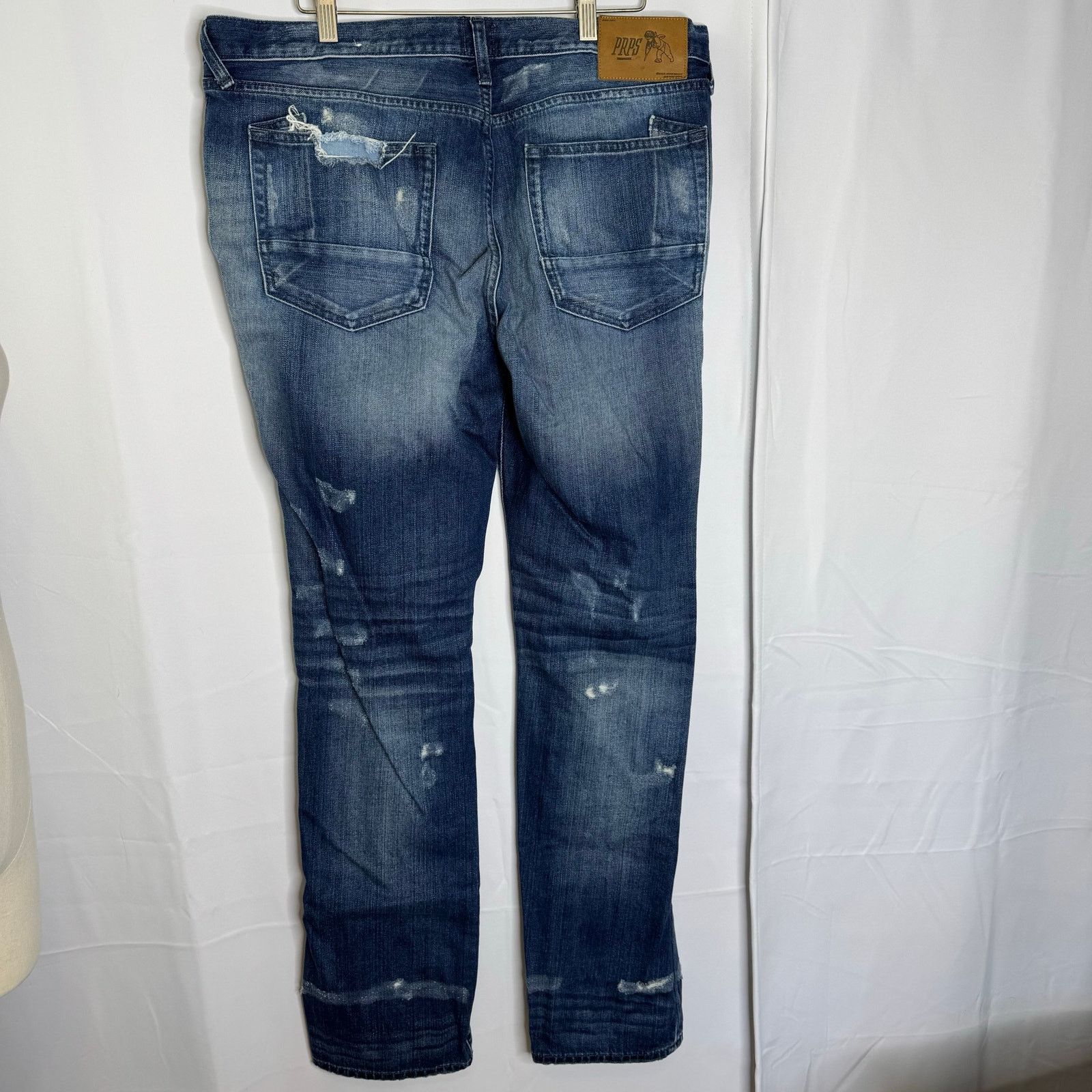 Prps PRPS Goods & Co Distressed Button Fly Jeans Mens 38 Straight Size US 38 / EU 54 - 3 Thumbnail