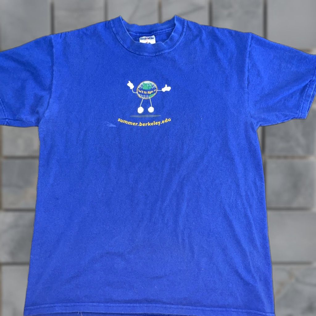 Vintage Y2K Berkley T-Shirt Blue Large 20x27 Mens Size US L / EU 52-54 / 3 - 1 Thumbnail