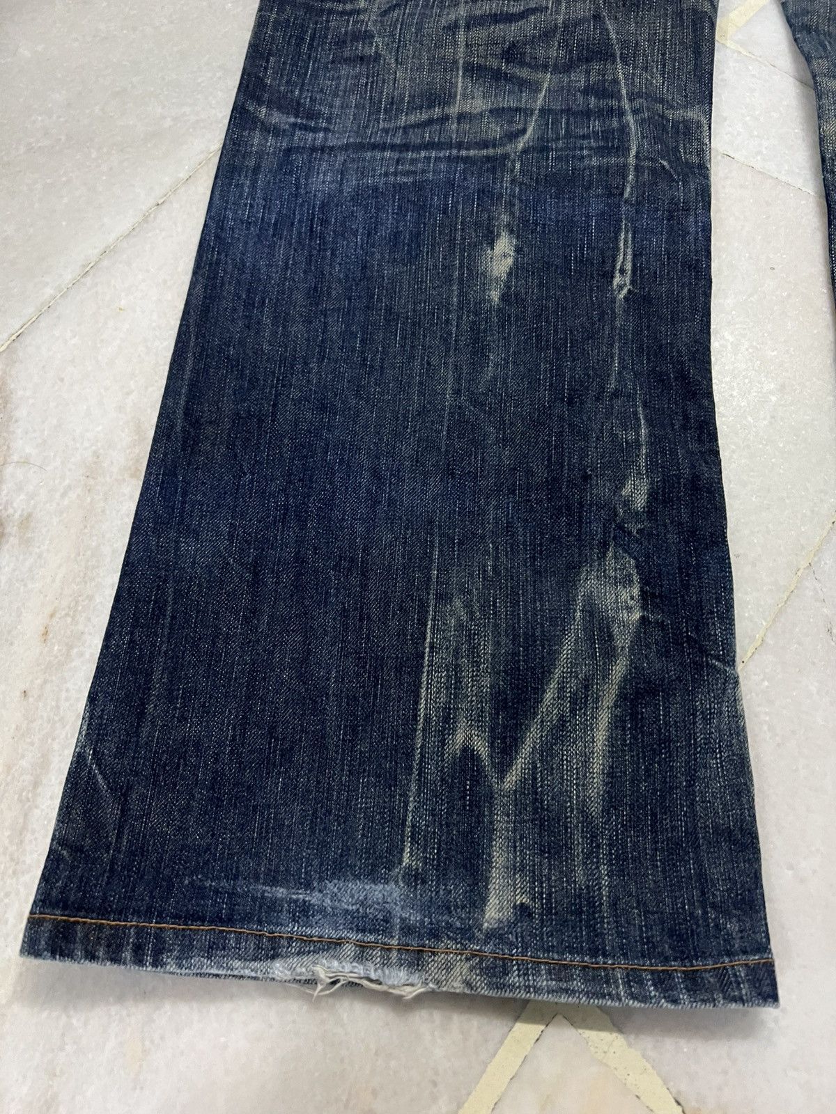 Edwin 💥Flare💥Edwin 503 Blue Trip Claw Mud Wash Jeans Size US 33 - 15 Thumbnail