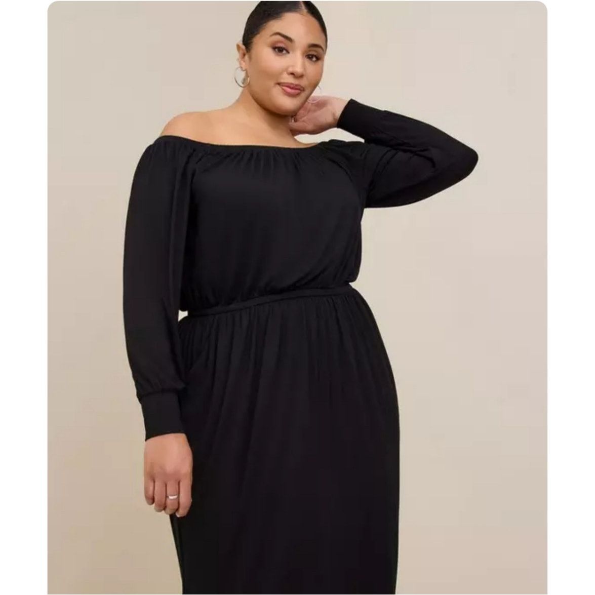Torrid Torrid black midi supersoft slit dress sz 6/6X Size 4XL / US 24-26 - 3 Thumbnail