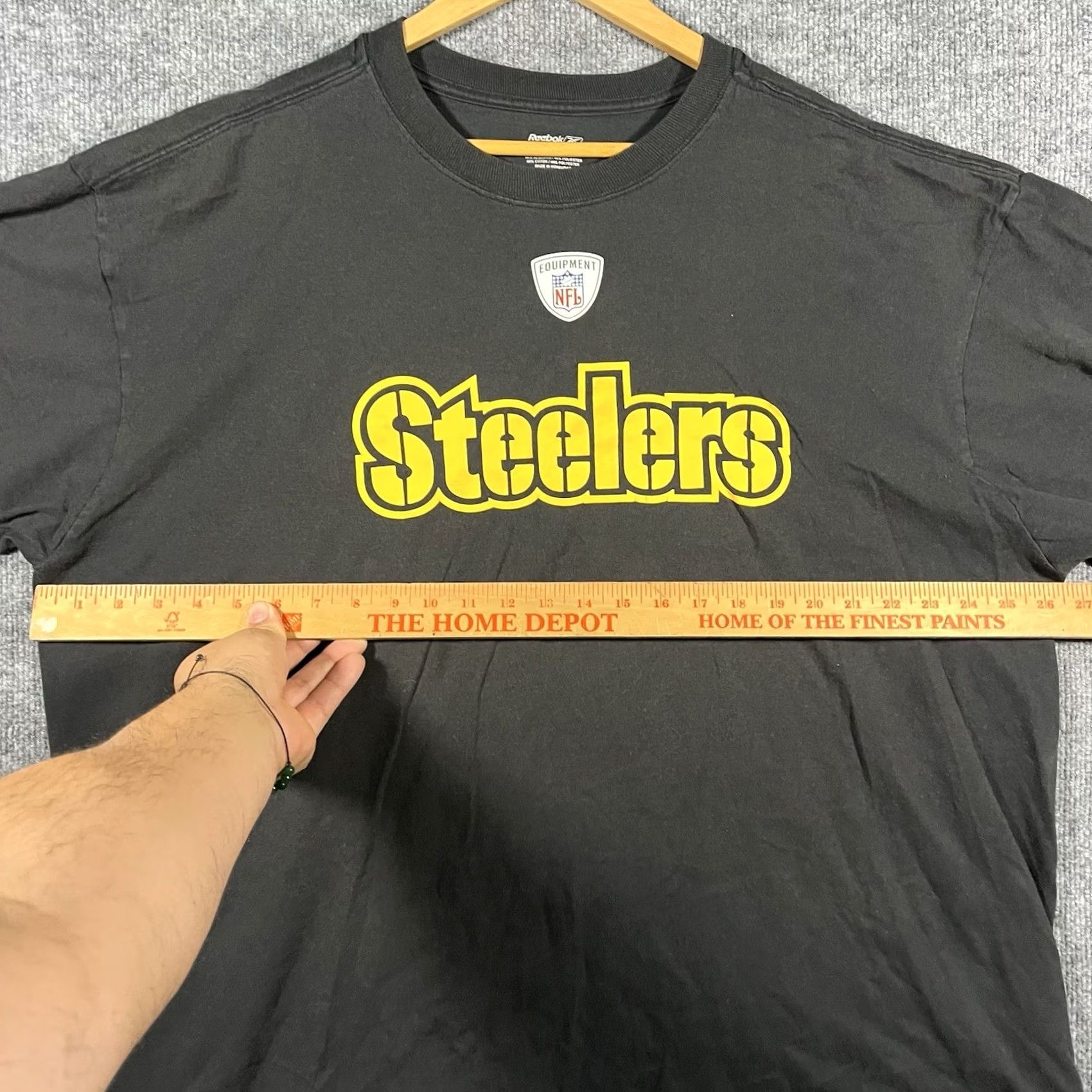 Reebok VINTAGE Steelers VTG 90s Reebok NFL Tee Black T-Shirt Mens XL Crew Neck Short Sleeve Cotton Jersey Logo Graphic Print Sportsman College Football Size US XL / EU 56 / 4 - 5 Thumbnail