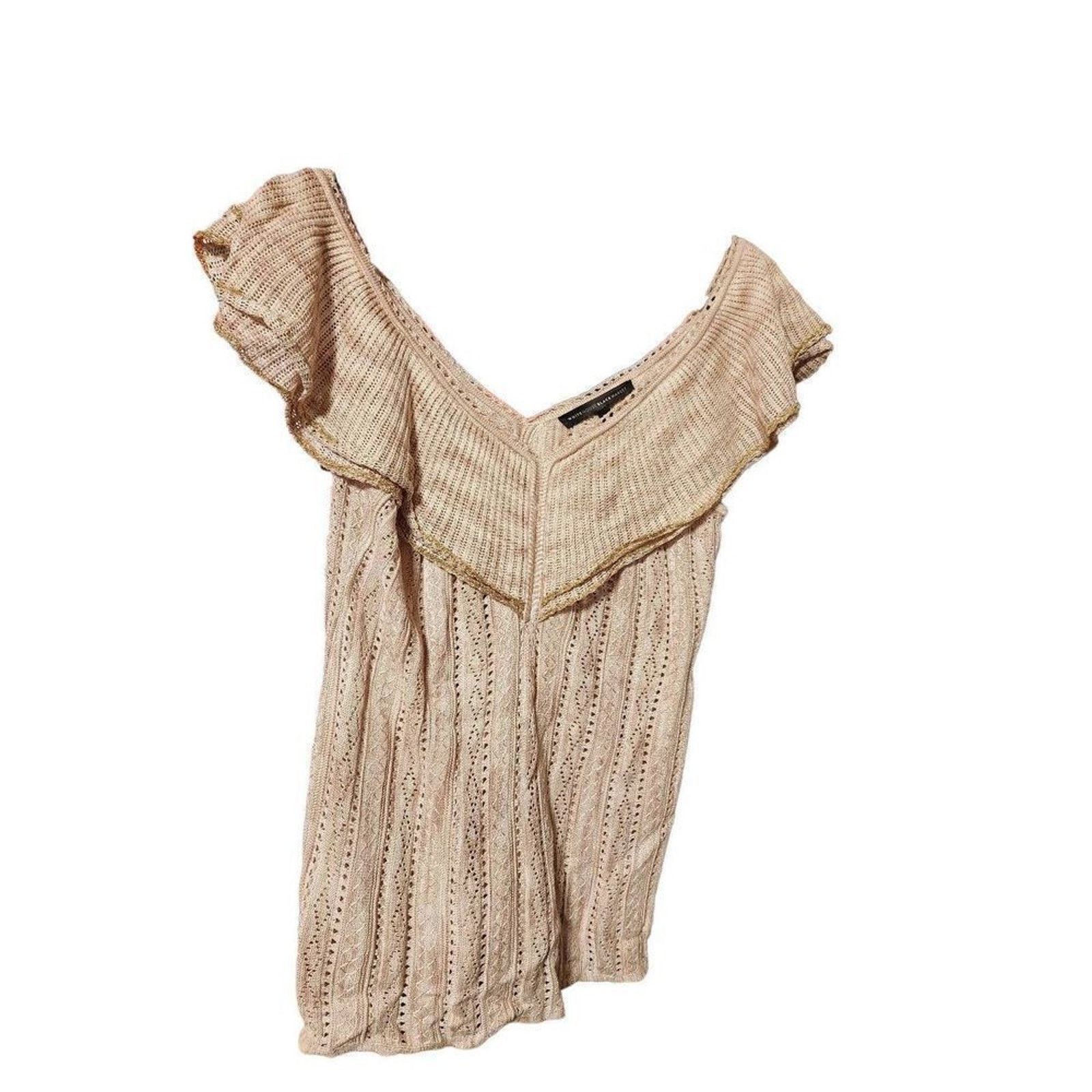 White House Black Market White house black market S sparkly gold v neck top Size S / US 4 / IT 40 - 3 Thumbnail