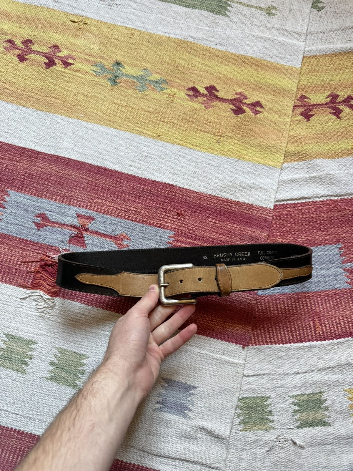 Genuine Leather Vintage 00’s Brushy Creek Women’s Made In USA Leather Belt Size ONE SIZE - 1 Thumbnail
