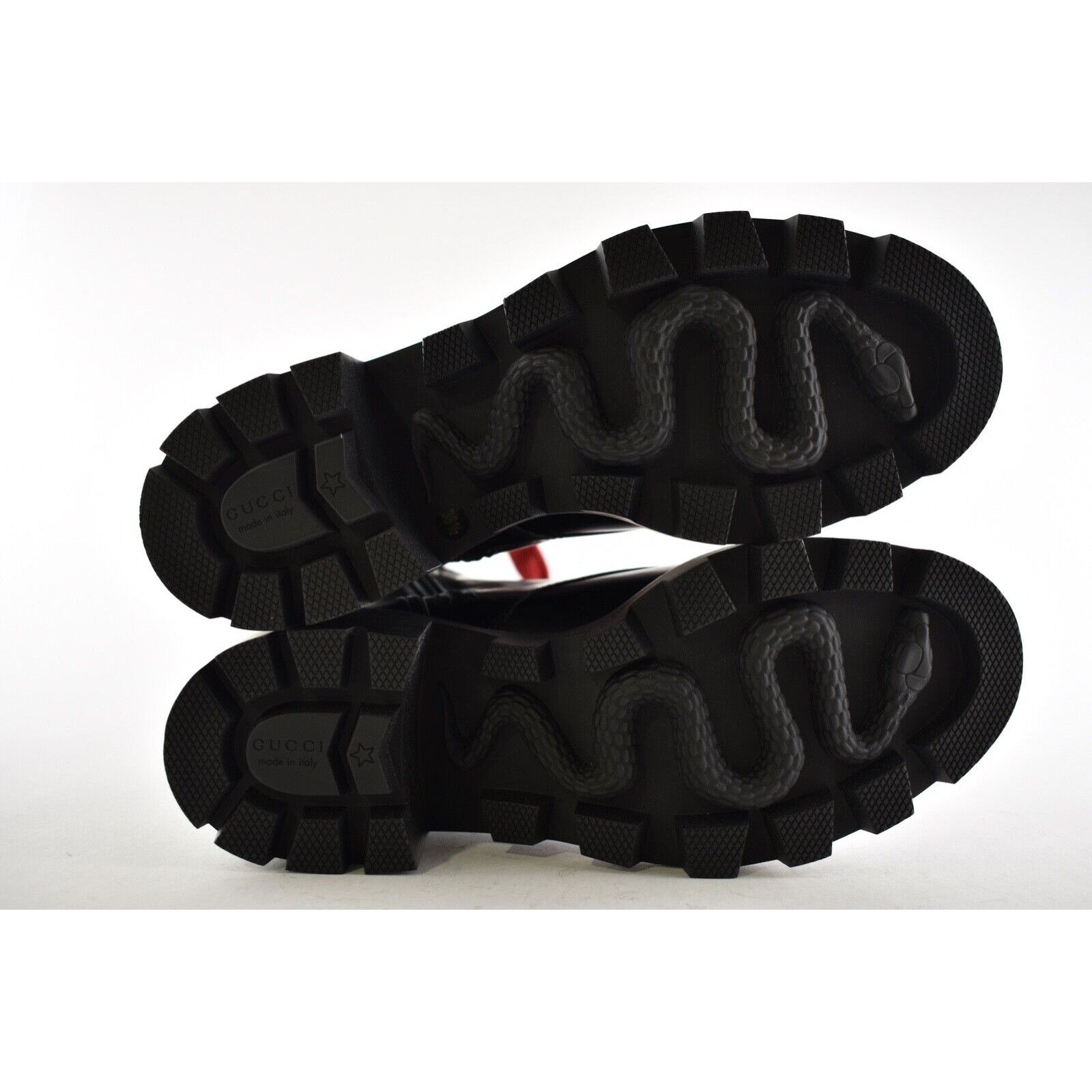 Gucci Gucci Trip Black Leather Red Green Web Stripe Mid Calf Block Size US 5 / IT 35 - 12 Thumbnail