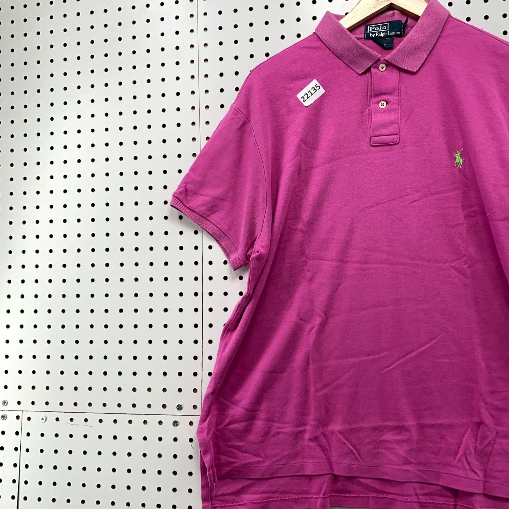 Polo Ralph Lauren Polo Ralph Lauren Polo Shirt Adult Large Pink Green Pony Short Sleeve Mens Size US L / EU 52-54 / 3 - 3 Thumbnail