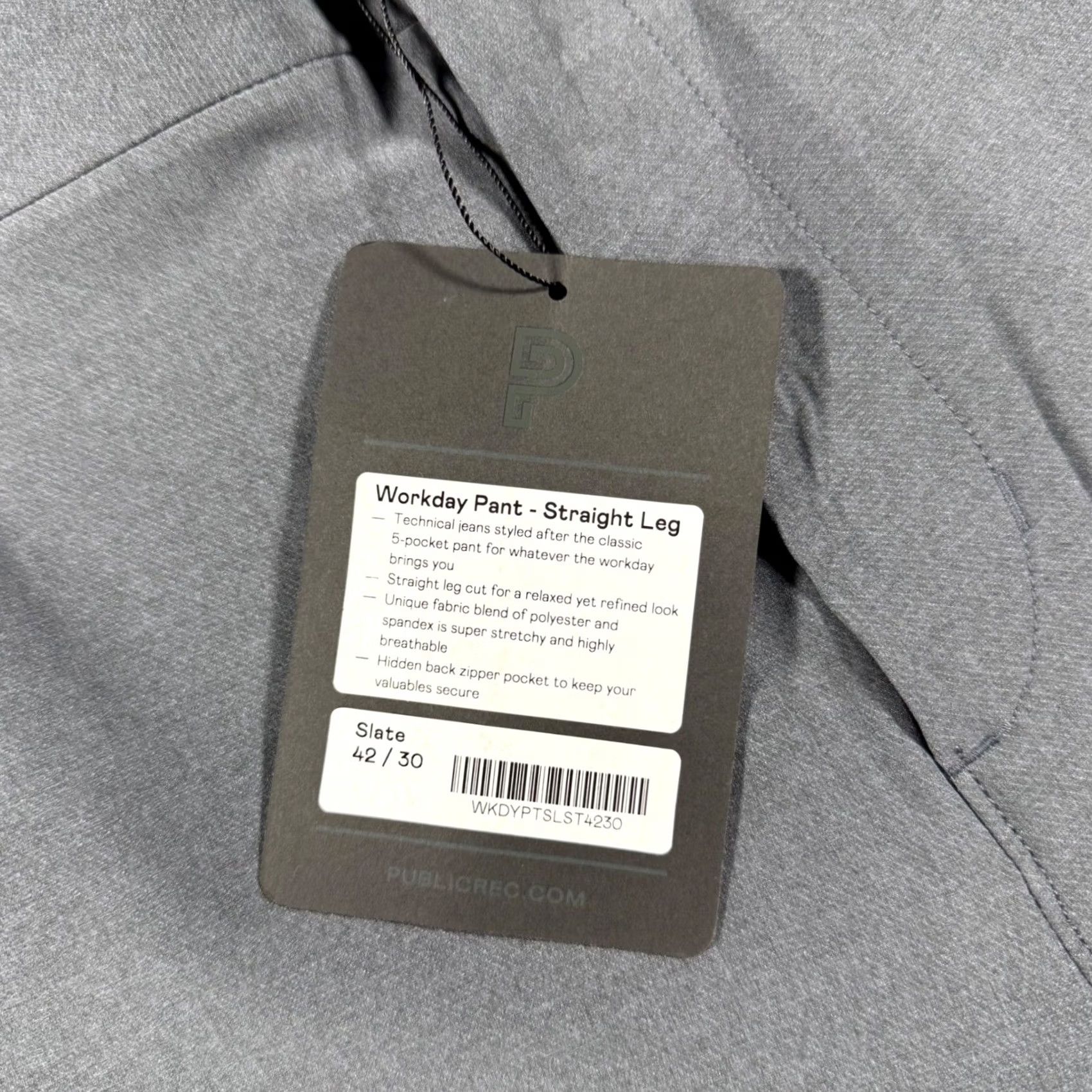 Vintage Public Rec Workday Pant Men 42x30 Slate Straight Leg Technical 5-Pocket Size US 42 / EU 58 - 2 Thumbnail