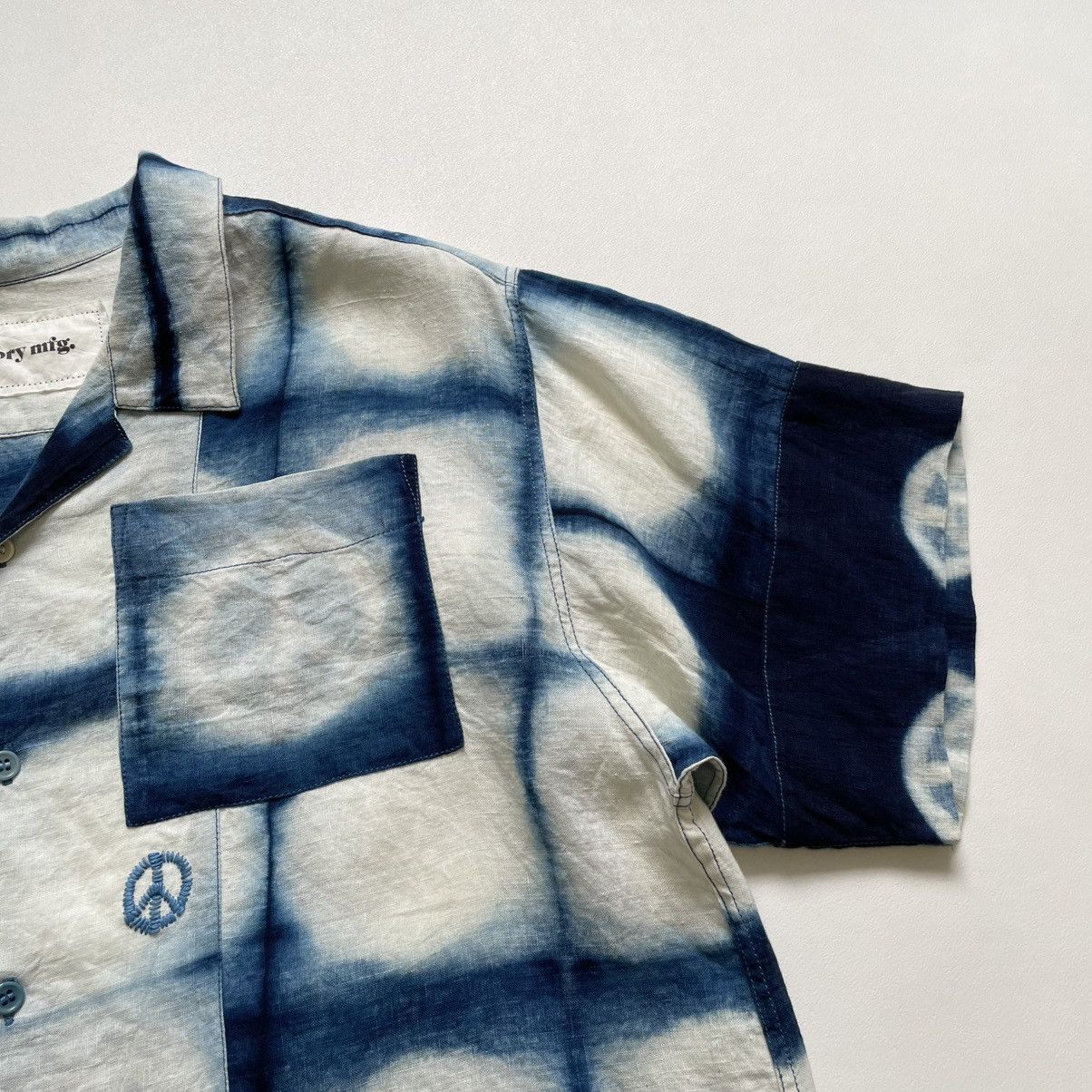 Story Mfg. Blue/White ‘Peace Tie Dye’ Print Shirt Size US M / EU 48-50 / 2 - 8 Thumbnail
