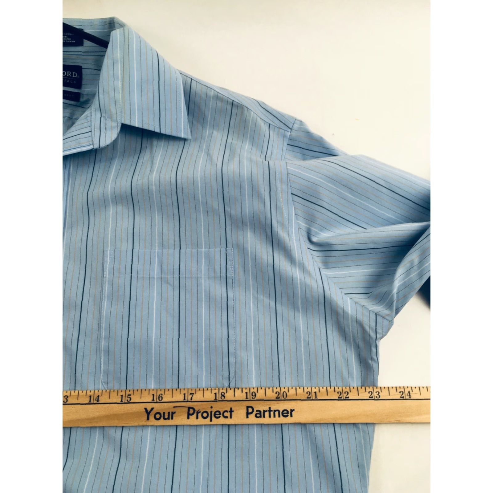 Stafford Stafford Essentials Shirt Men Size 34/35 Fitted Button Up Long Sleeve Stripes Size US S / EU 44-46 / 1 - 3 Thumbnail