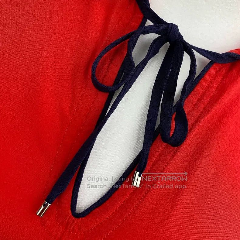 Hermes Hermes Red Silk-Chiffon Dress Size XXS / US 00 / IT 34 - 2 Thumbnail