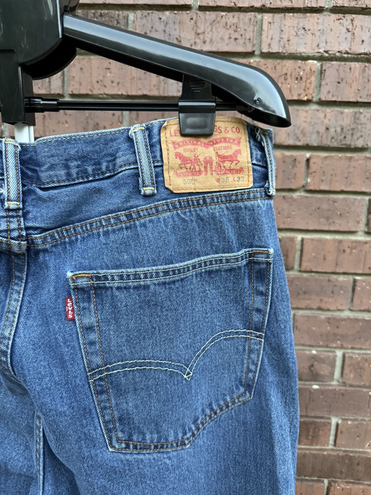 Levi's Levis 505 Denim Blue Jeans Mens Size 38 X 32 Straight Leg Size US 38 / EU 54 - 7 Thumbnail