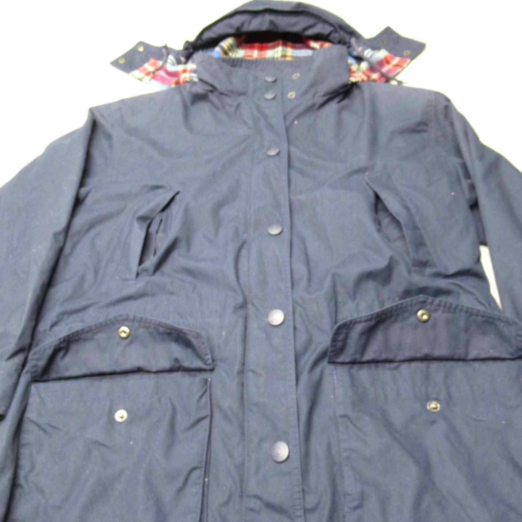 Eddie Bauer Eddie Bauer Parka Jacket Women Medium Blue Canvas Hooded Lined Wool Flannel Pocket Long Coat Size M / US 6-8 / IT 42-44 - 7 Thumbnail