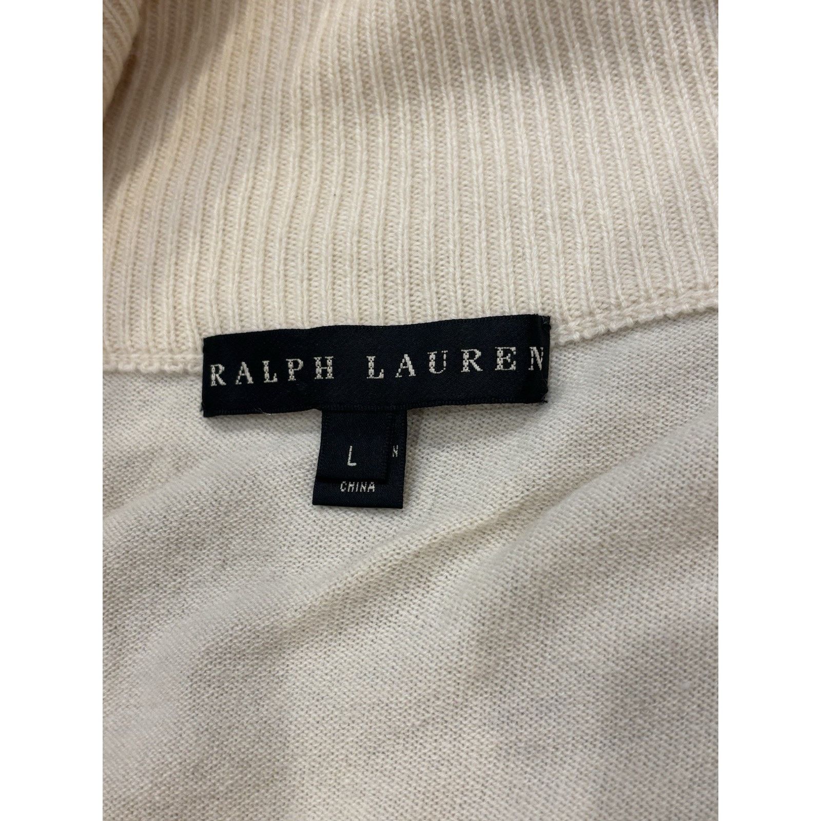 Ralph Lauren Black Label Ralph Lauren Black Label Cream Cashmere Cowl Neck Large* Size S / US 4 / IT 40 - 3 Thumbnail