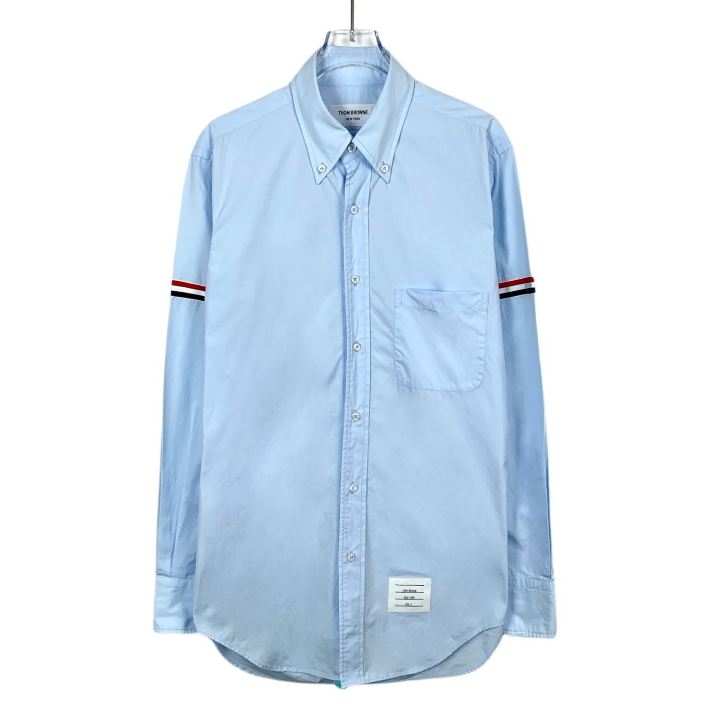 Thom Browne Thom Browne Light Blue Striped Long Sleeve Shirt Size US M / EU 48-50 / 2 - 1 Thumbnail