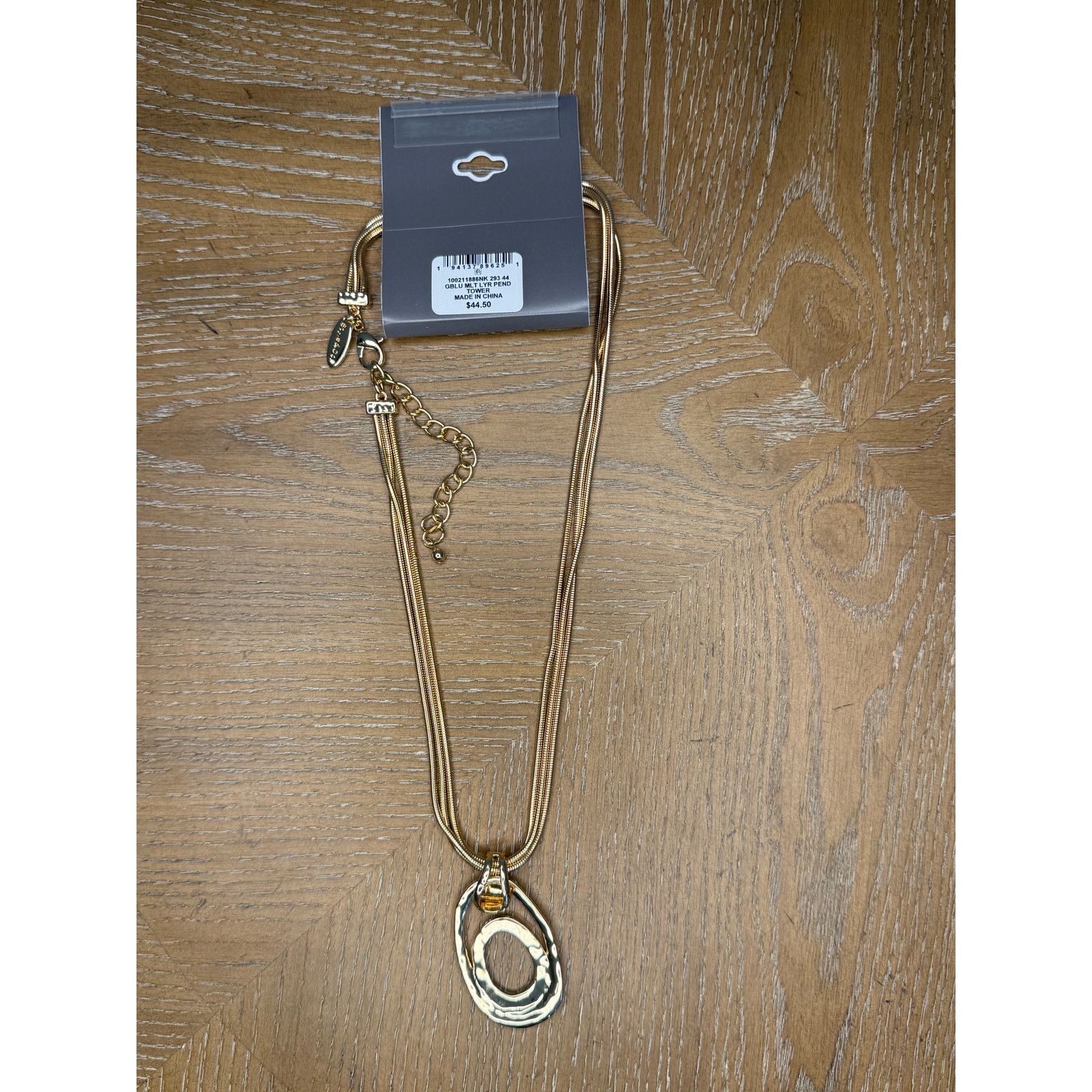 Style & Co Style & Co Gold Tone Multi Strand Oval Pendant Necklace NEW Size ONE SIZE - 5 Thumbnail