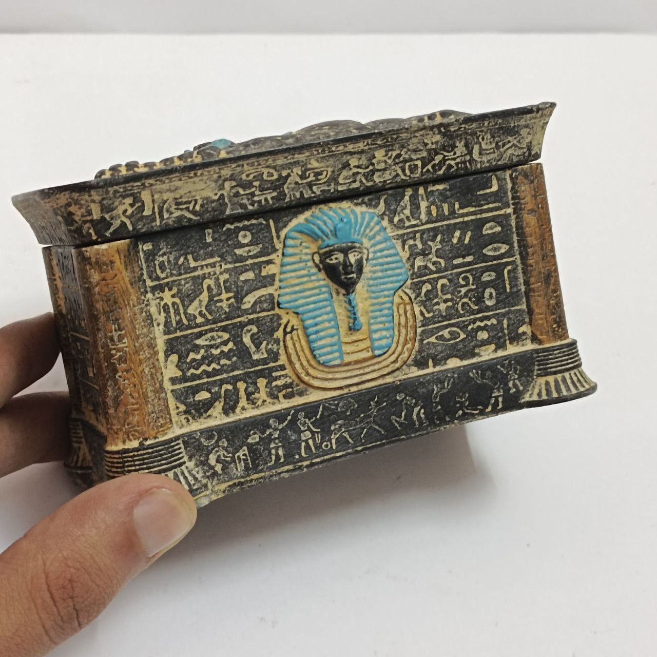 Other Antique-style Egyptian Pharaoh trinket box with hieroglyphic Size ONE SIZE - 2 Thumbnail
